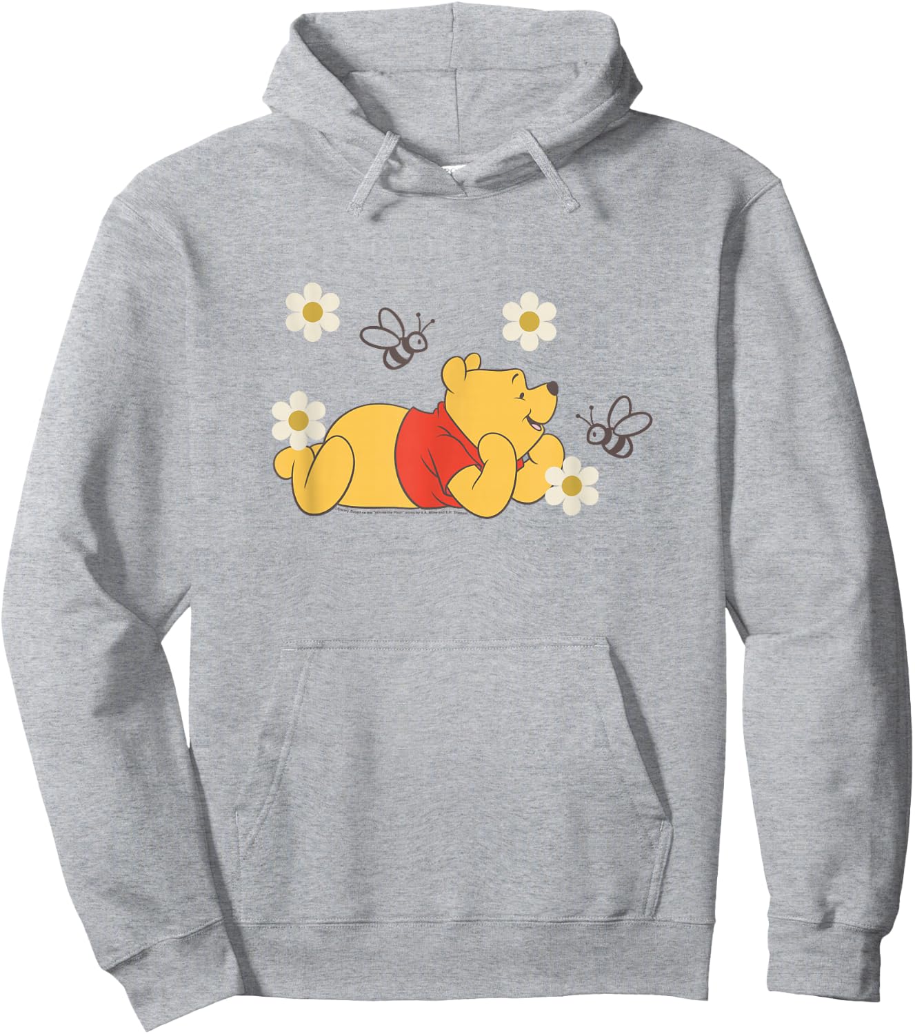 Disney Winnie The Pooh in Nature with Bees Floral Portrait Hoodie - Hoodie | Ash