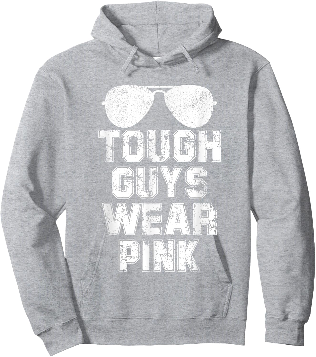 Tough Guys Wear Pink Men and Boys Support Cancer Survivors Hoodie - Hoodie | Ash