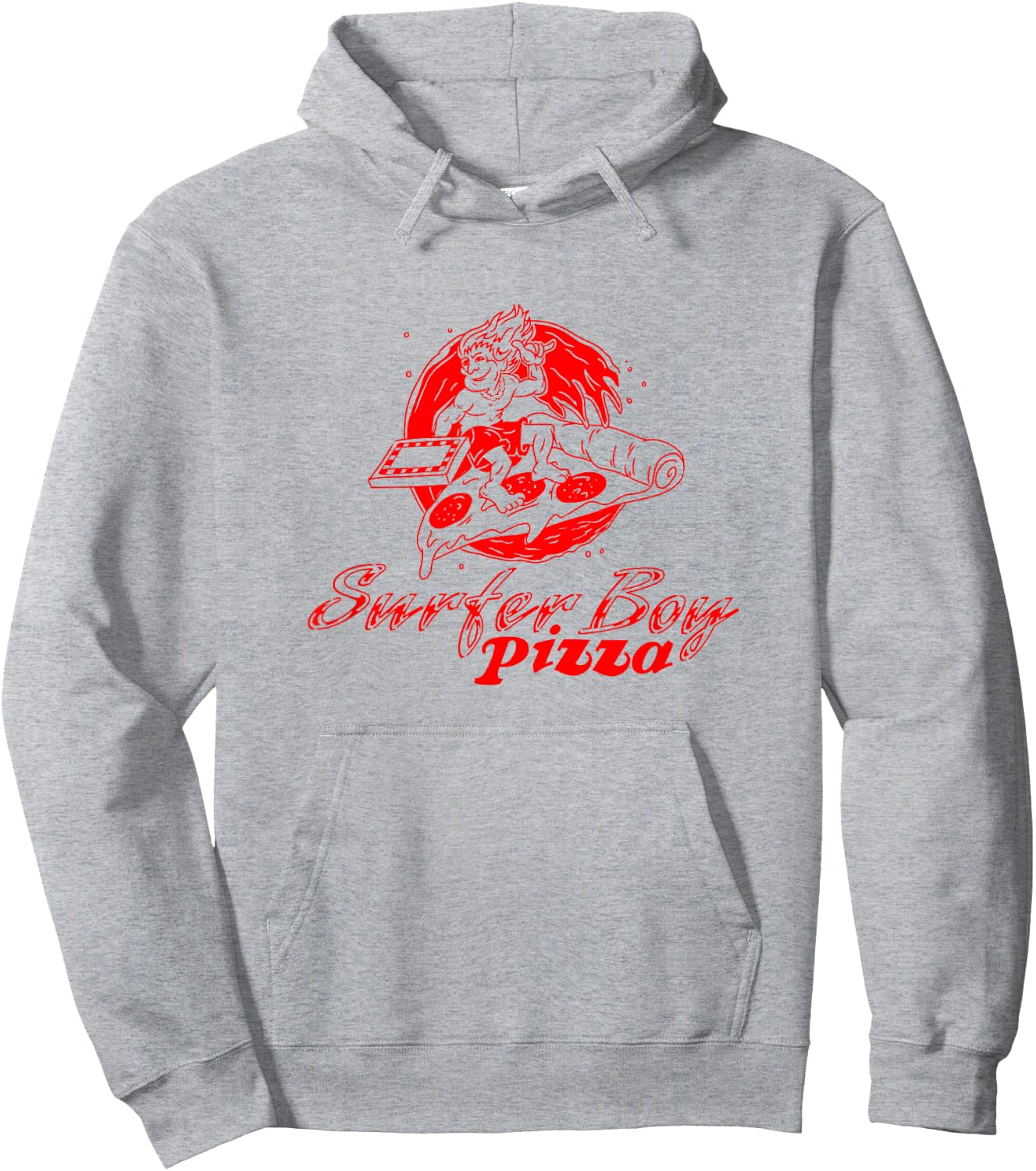 Stranger Things Surfer Boy Pizza Retro Outline Logo Hoodie - Hoodie | Ash