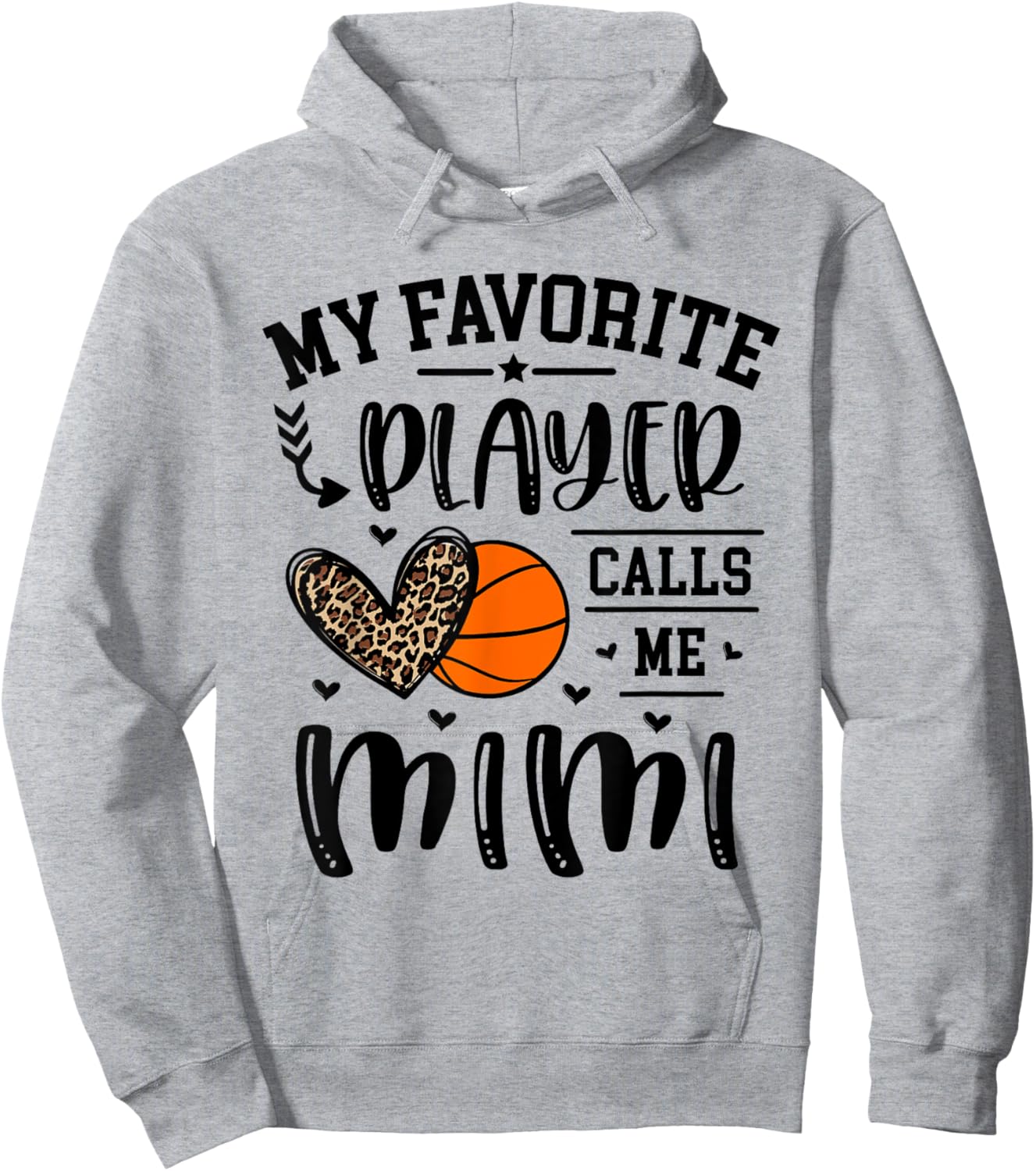 Basketball My Favorite Player Calls Me Mimi Heart Grandma Hoodie - Hoodie | Ash