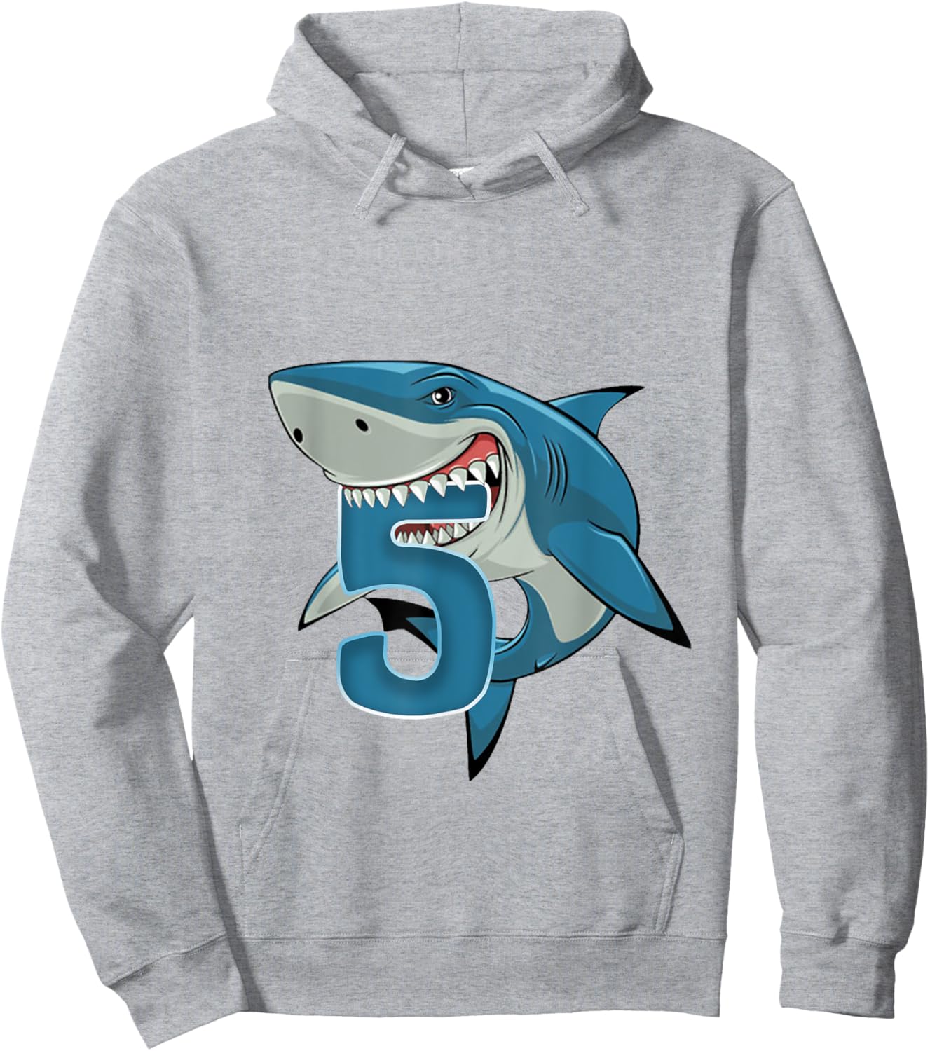 5th Birthday Shark 5 Year Old Birthday Shark Theme Party Hoodie - Hoodie | Ash