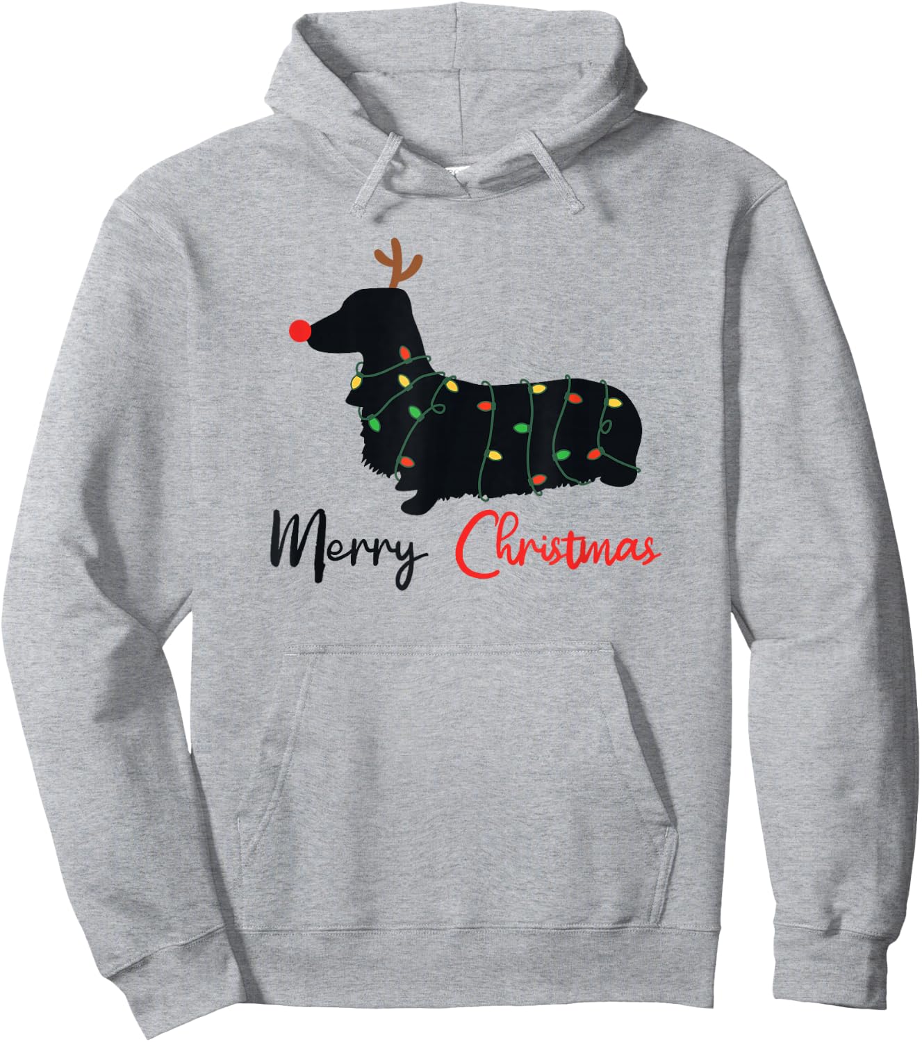 Dachshund Merry Christmas Winter Dogs Christmas Hoodie - Hoodie | Ash