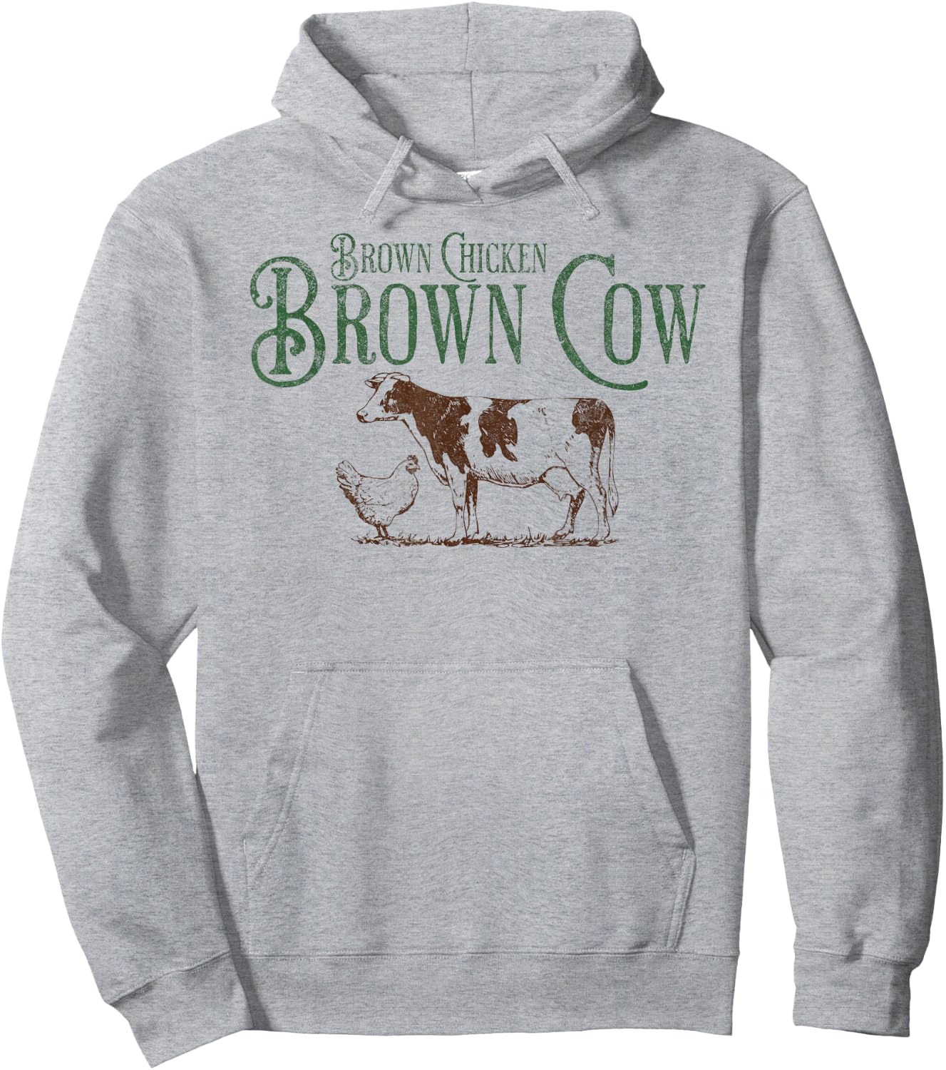 Brown Chicken Brown Cow Funny Bow Chicka Wow Wow Joke Hoodie - Hoodie | Ash