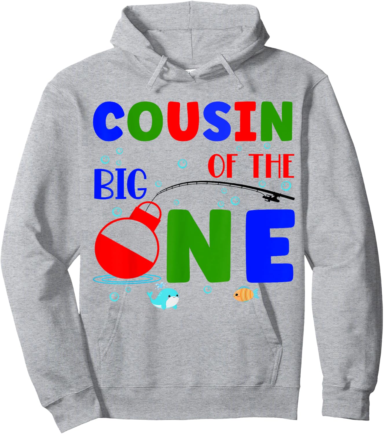 Cousin of the Big One 1st Birthday Fishing Matching Hoodie - Hoodie | Ash