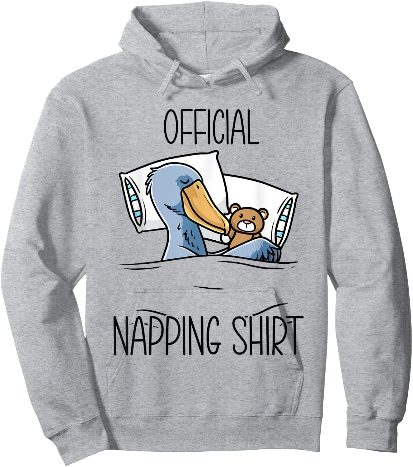 Sleeping Shoebill Bird Hoe-billed Stork With Stuffed Animal Hoodie - Hoodie | Ash