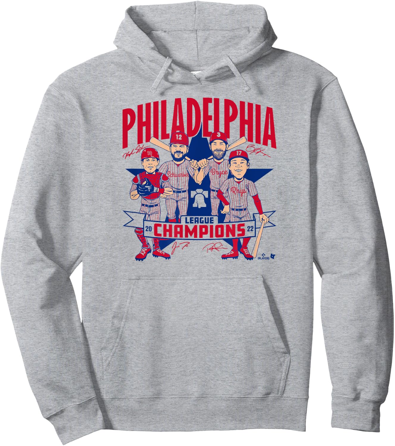 2022 League Champions Caricature - Philadelphia Baseball Hoodie - Hoodie | Ash