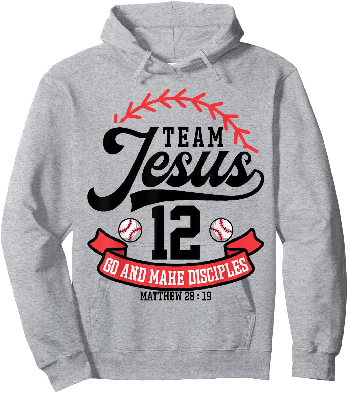 Jesus and Baseball Team Jesus Christian Matthew 28:19 Love Hoodie - Hoodie | Ash