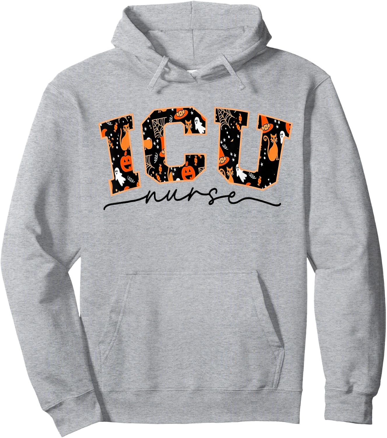 ICU Nurse Halloween Critical Care CCU Intensive Care Rn Fall Hoodie - Hoodie | Ash