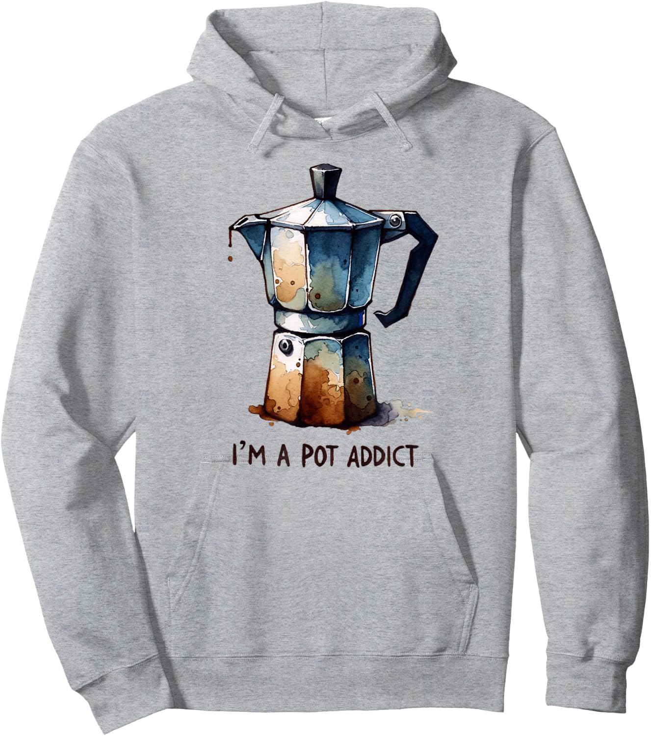 Funny Italian Moka Pot Espresso Addict Cappuccino Coffee Hoodie - Hoodie | Ash