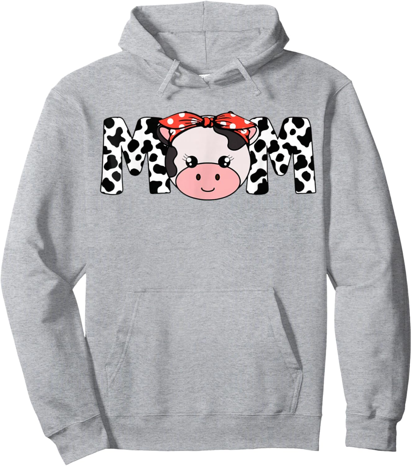 Mom Cow-Print T Shirt Women Heifer Farm Mama Hoodie - Hoodie | Ash