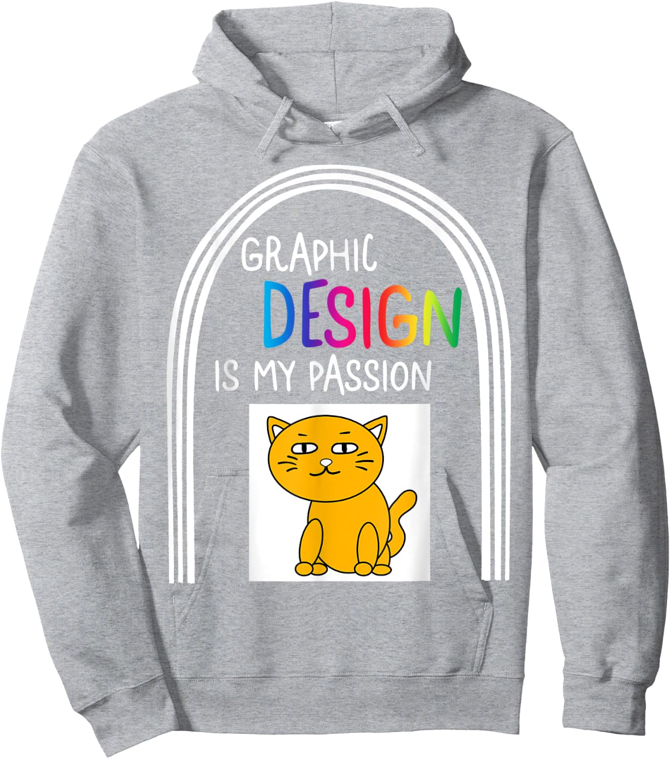 Graphic Designer Design Is My Passion Cat Profession Xmas Hoodie - Hoodie | Ash