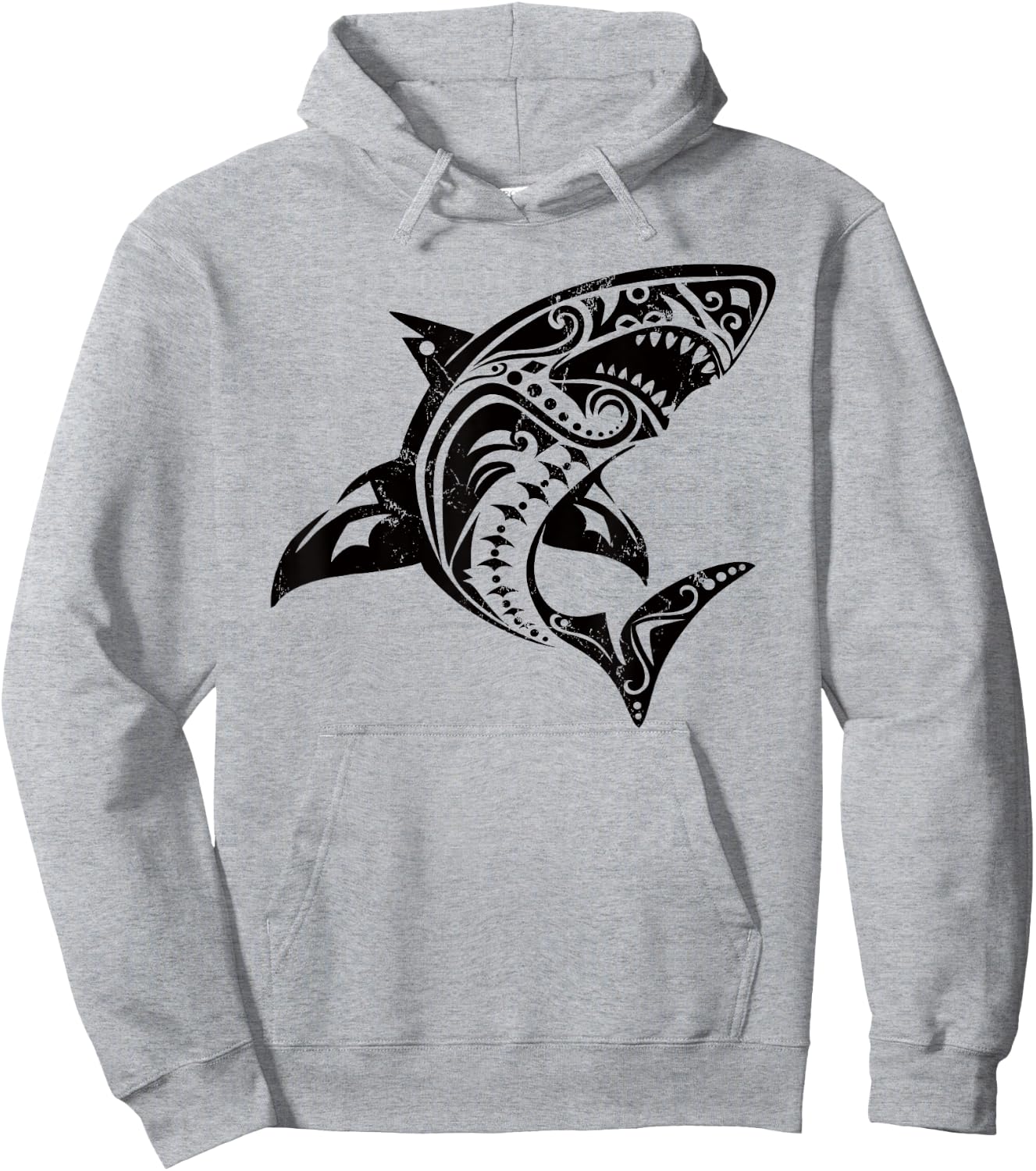 Shark Vintage Retro Tribal Throwback Vacation Hoodie - Hoodie | Ash