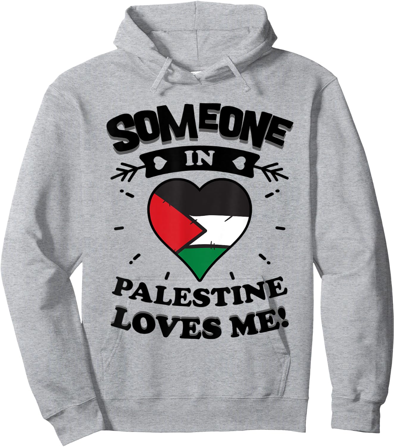 Someone In Palestine Loves Me Palestinian Flag Heart Hoodie - Hoodie | Ash