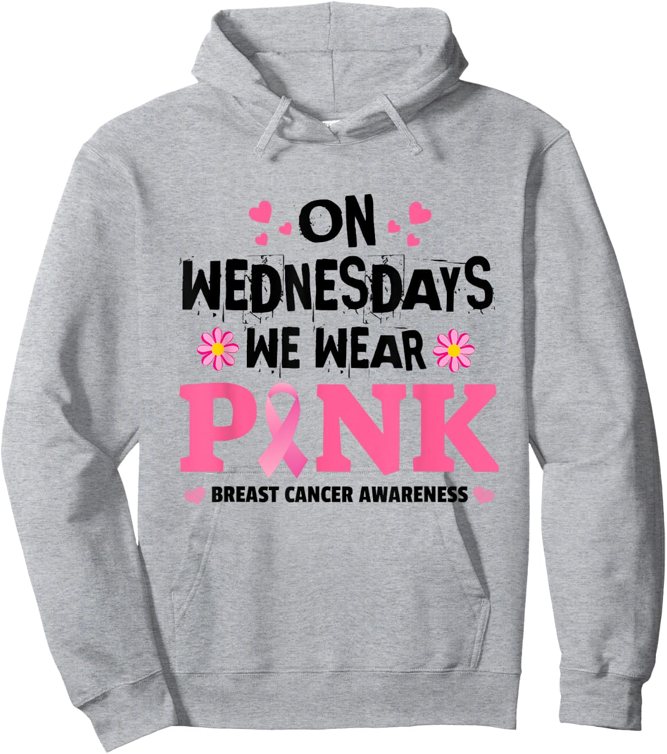 We Wear Pink Ribbon Breast Cancer Awareness Month Men Women Hoodie - Hoodie | Ash