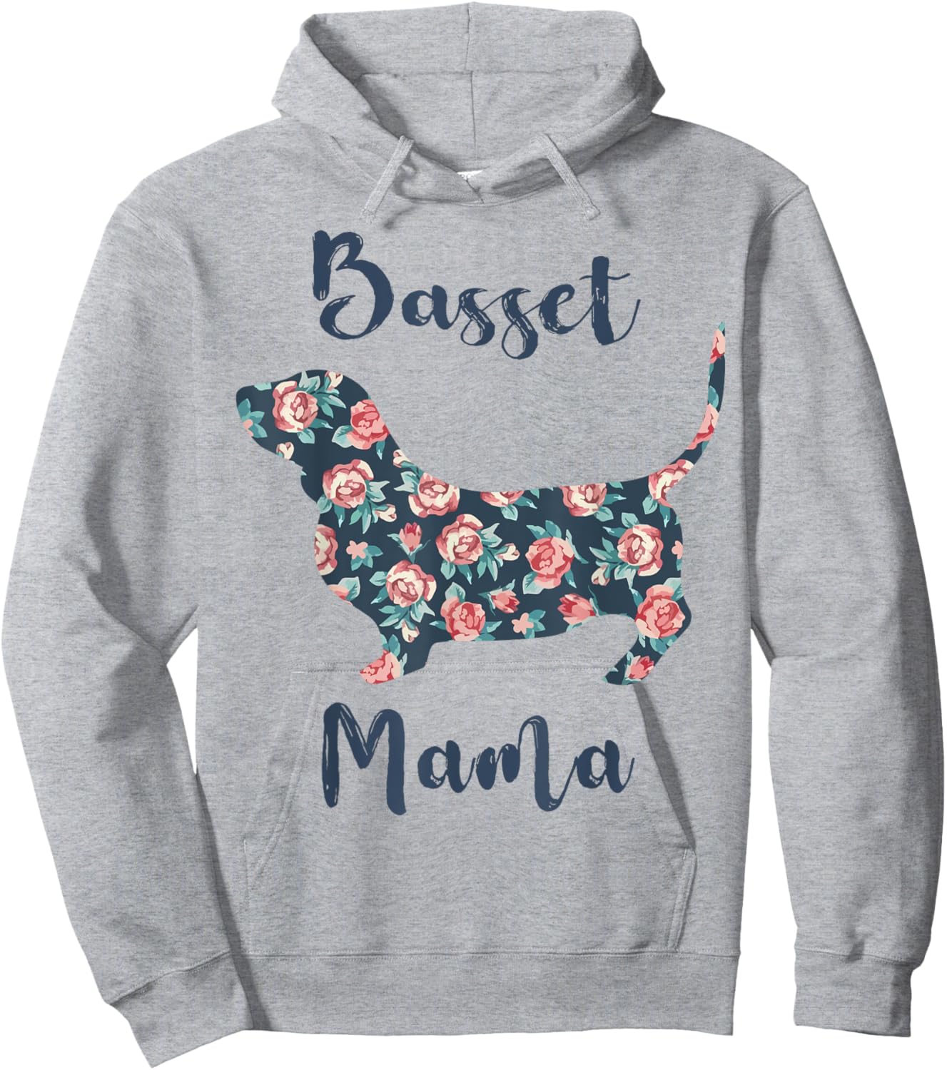 Basset-Hound Mom Shirt Women Dog Mama Mothers Day Lover Gift Hoodie - Hoodie | Ash
