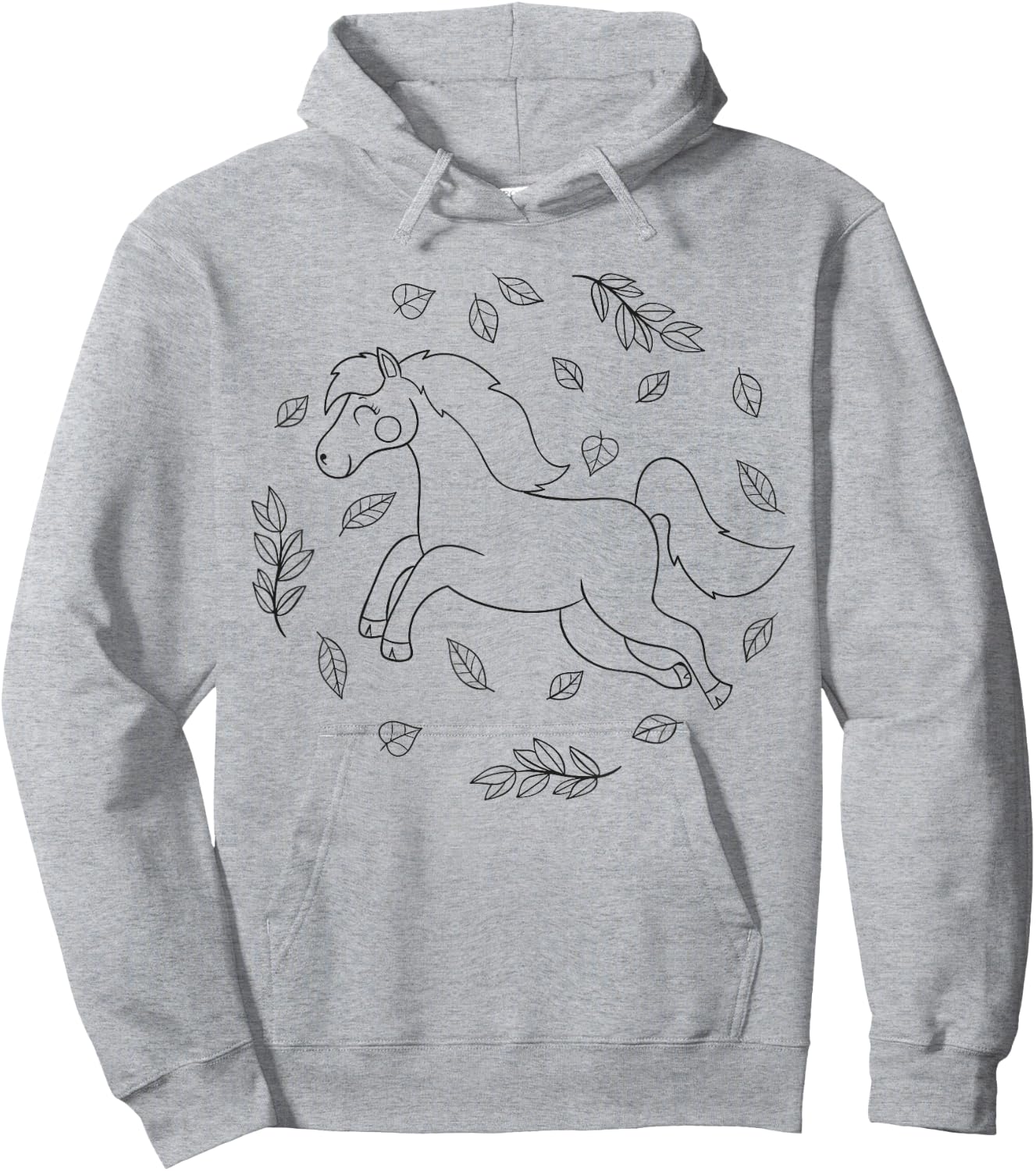 Horse mandala to color for children Hoodie - Hoodie | Ash