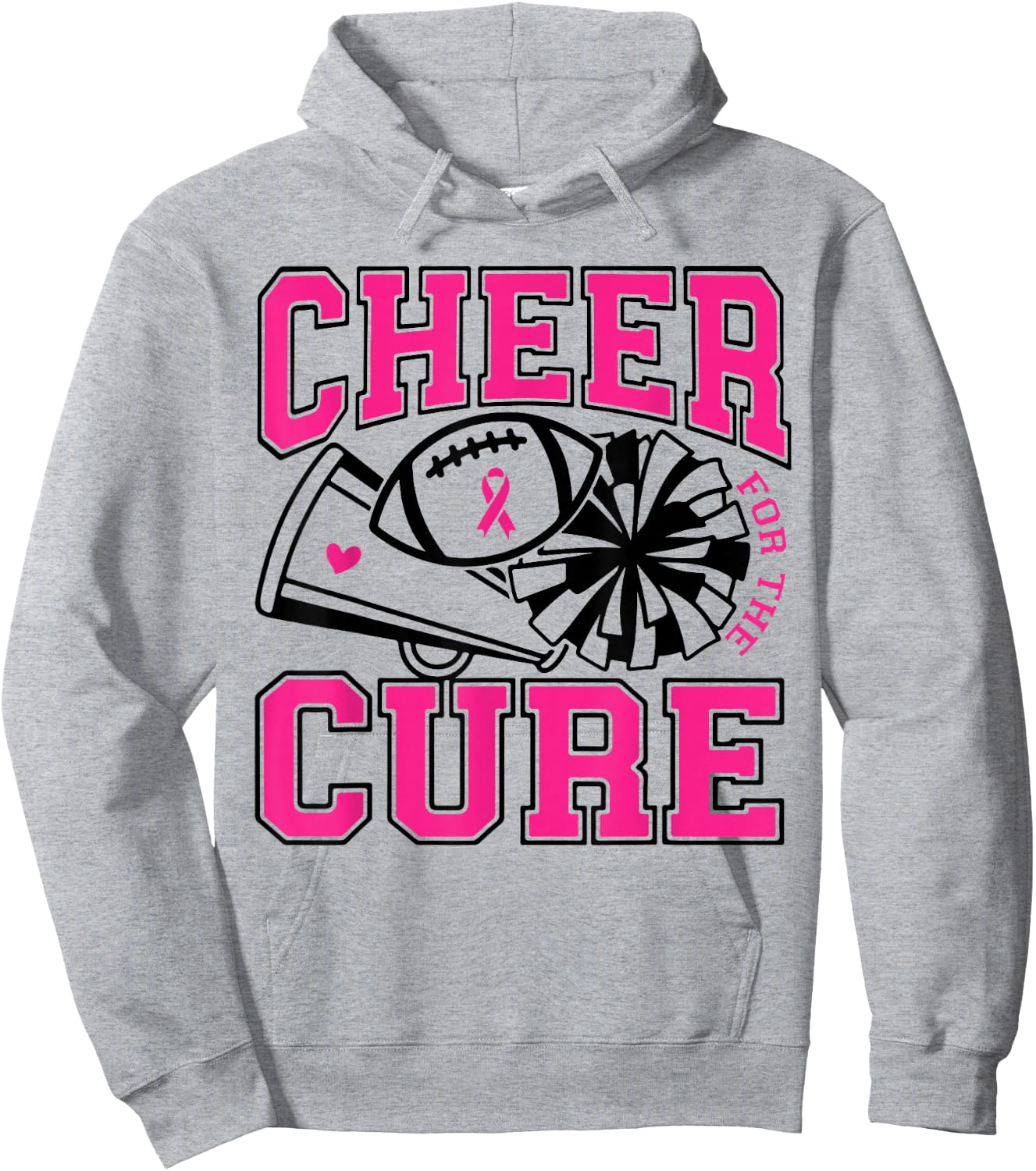 Cheer For The Cure Breast Cancer Awareness Cheerleader Hoodie - Hoodie | Ash