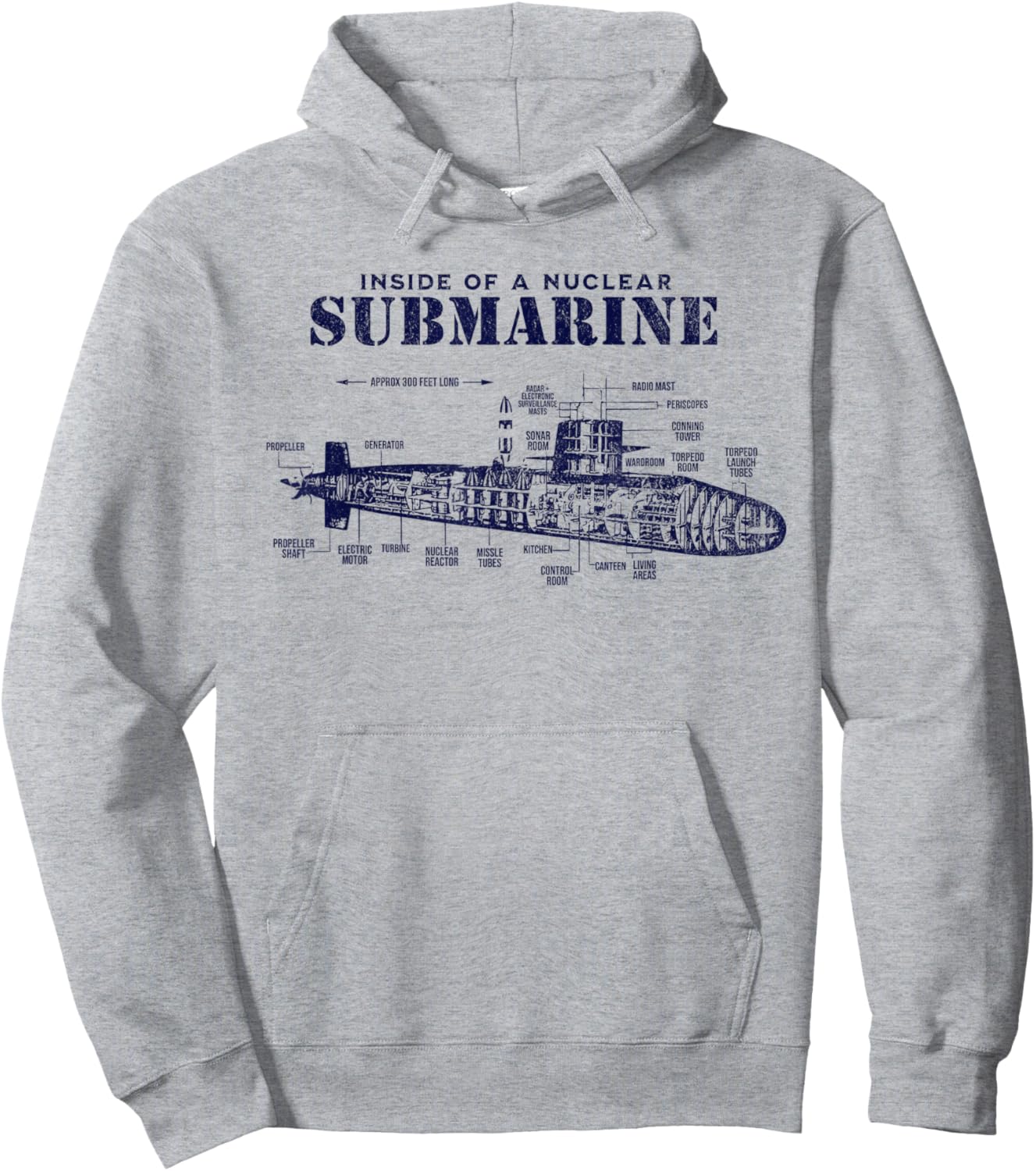Inside of a Nuclear Submarine Military Technology Submarine Hoodie - Hoodie | Ash