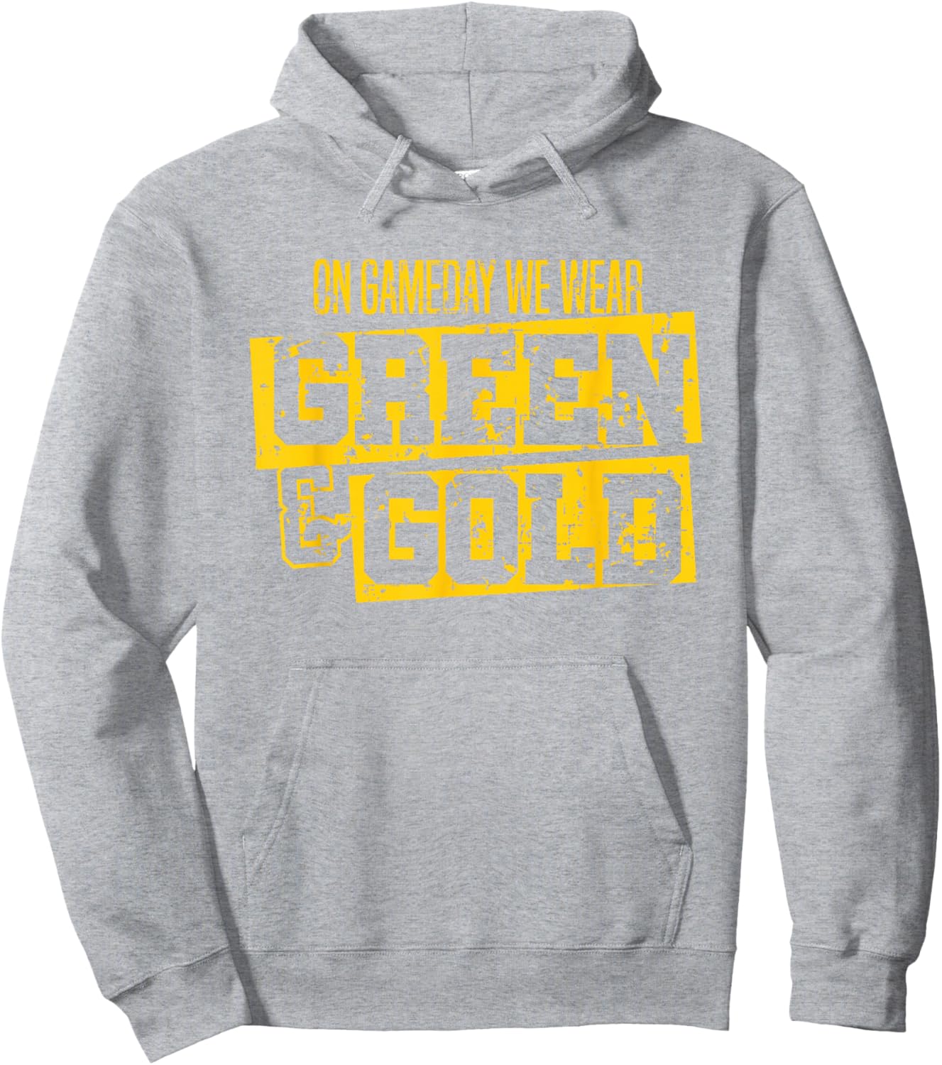 Green & Gold Game Day Group School Football Sports Fan Hoodie - Hoodie | Ash