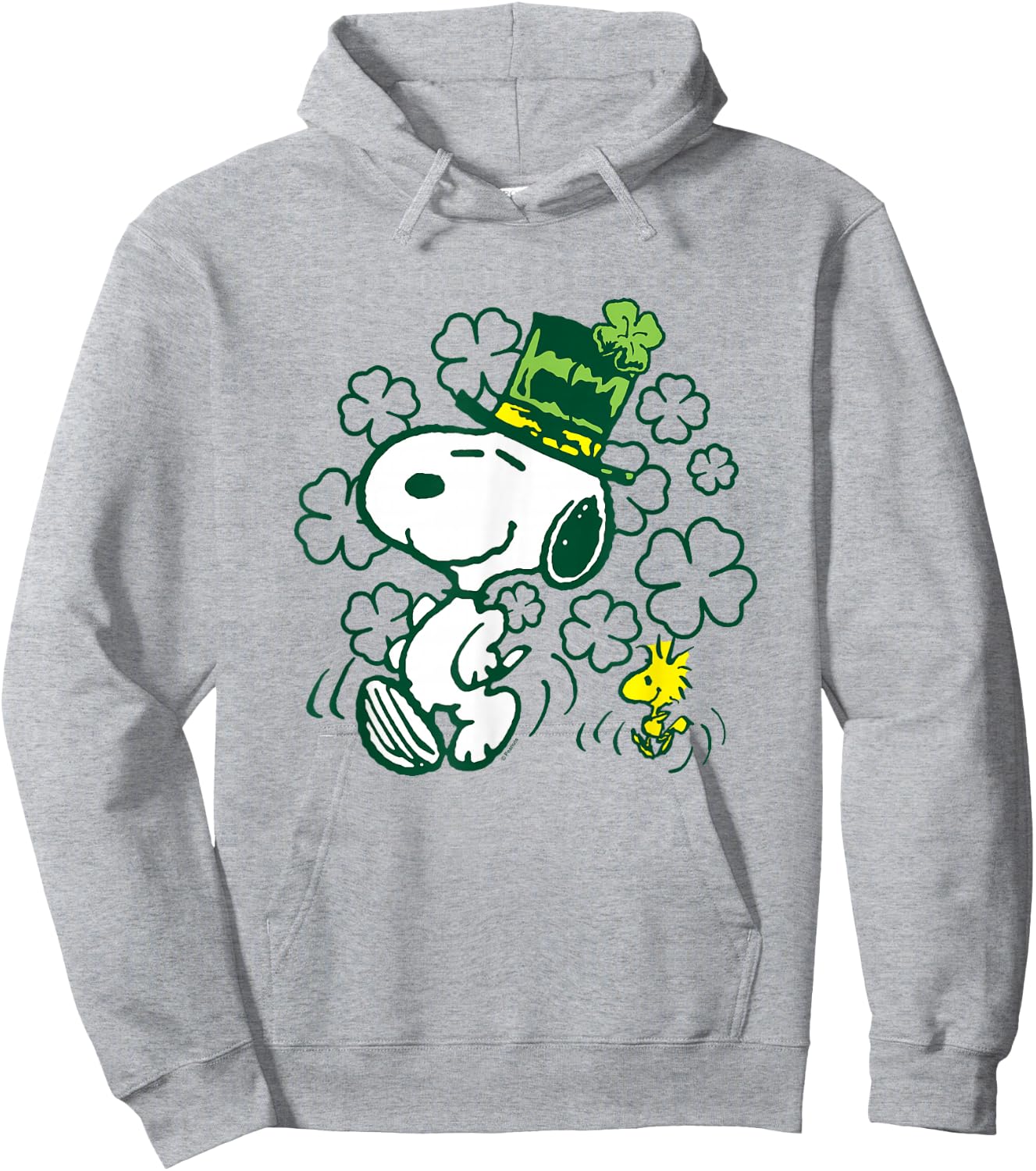 Peanuts - Snoopy and Woodstock St. Paddy's Day Clovers Hoodie - Hoodie | Ash