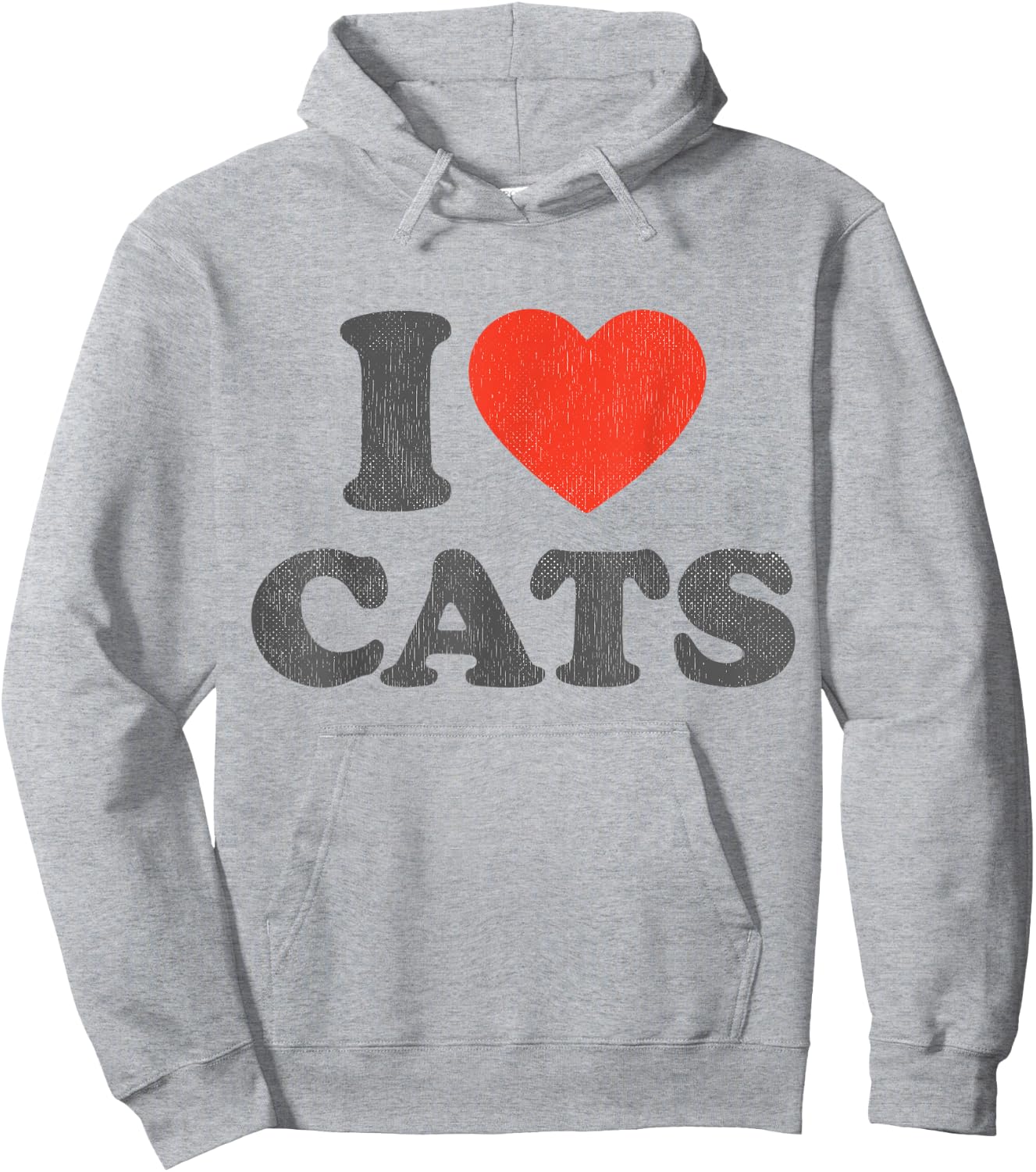 I Love Cats Outfit Red Heart Cat Owner I Heart Cats Men Women Kids Hoodie - Hoodie | Ash