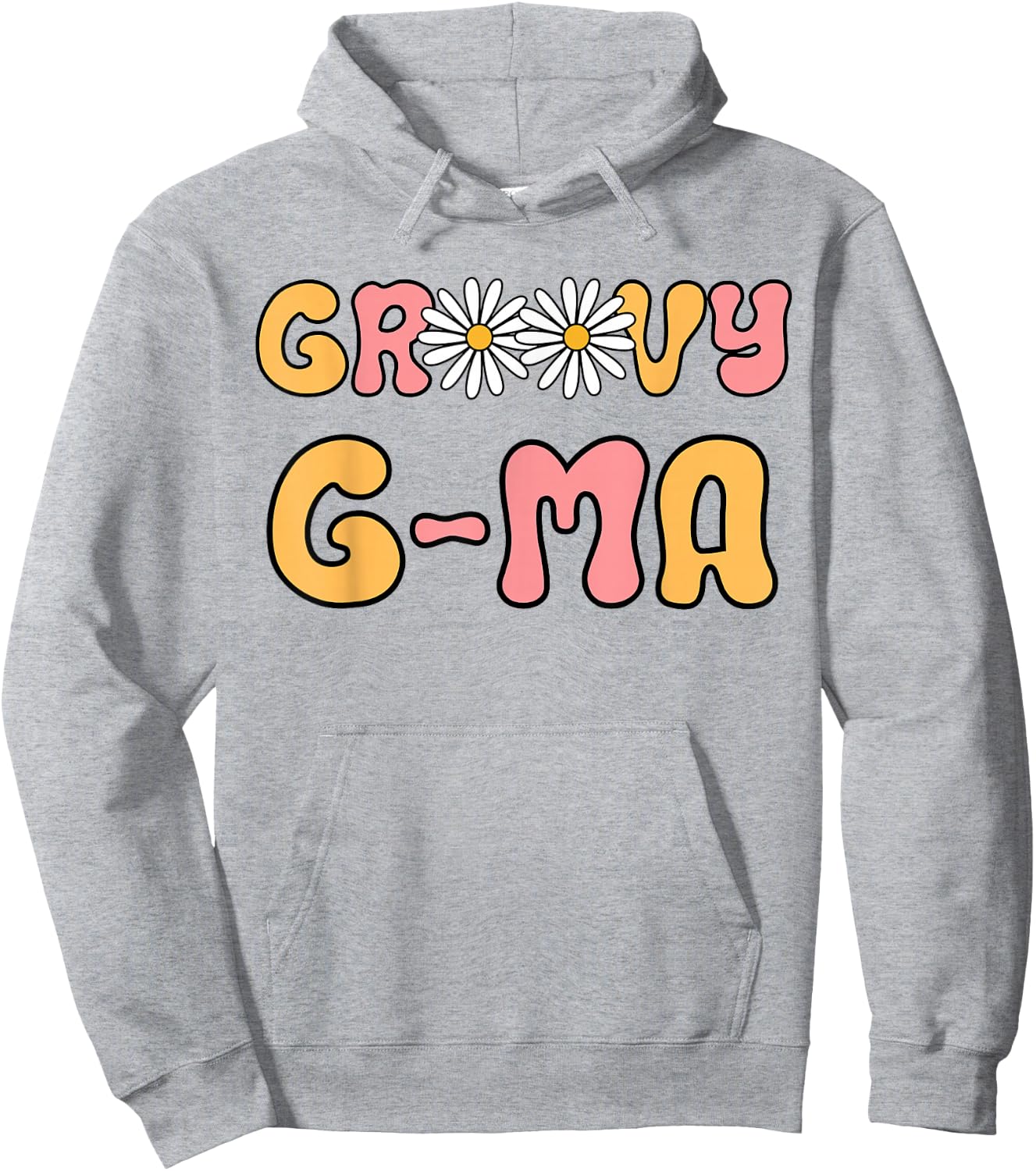 Retro Groovy G-ma Grandma Hippie Family Matching Mothers Day Hoodie - Hoodie | Ash