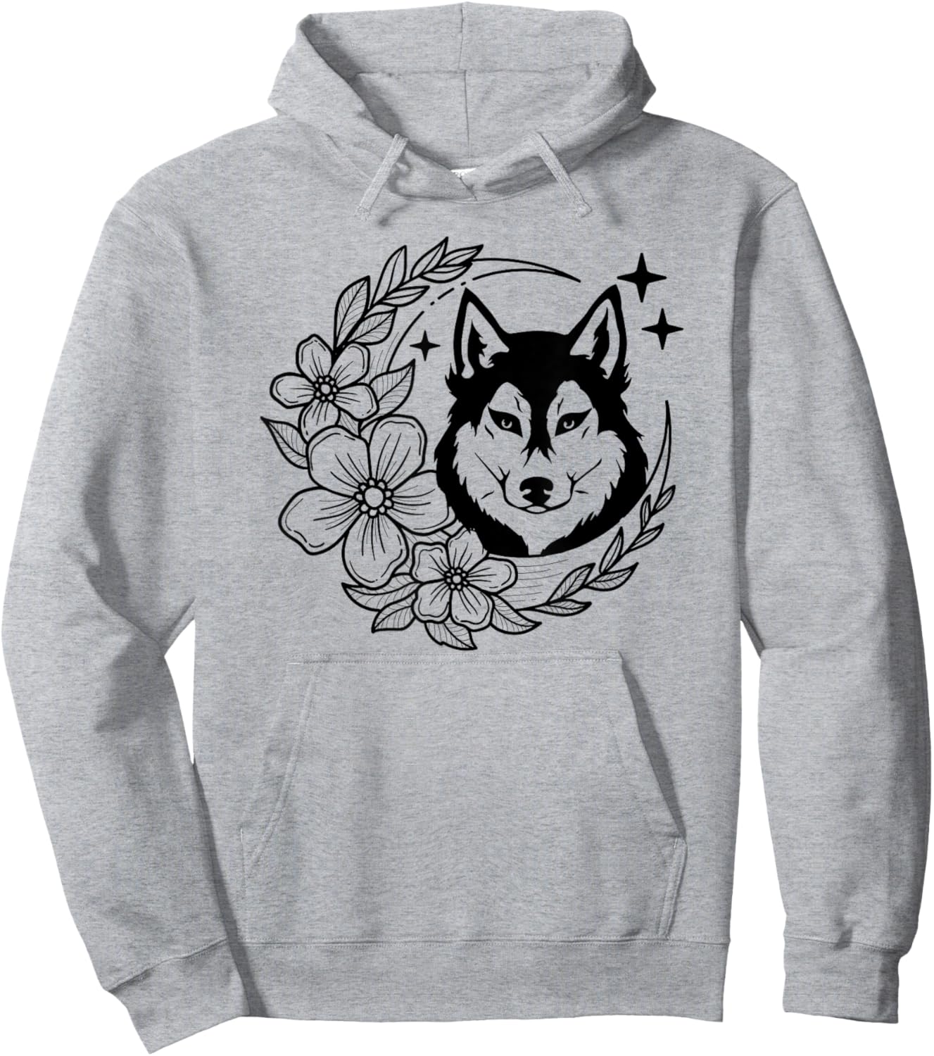Husky Dog Flowers Husky Owner Husky Lover Hoodie - Hoodie | Ash