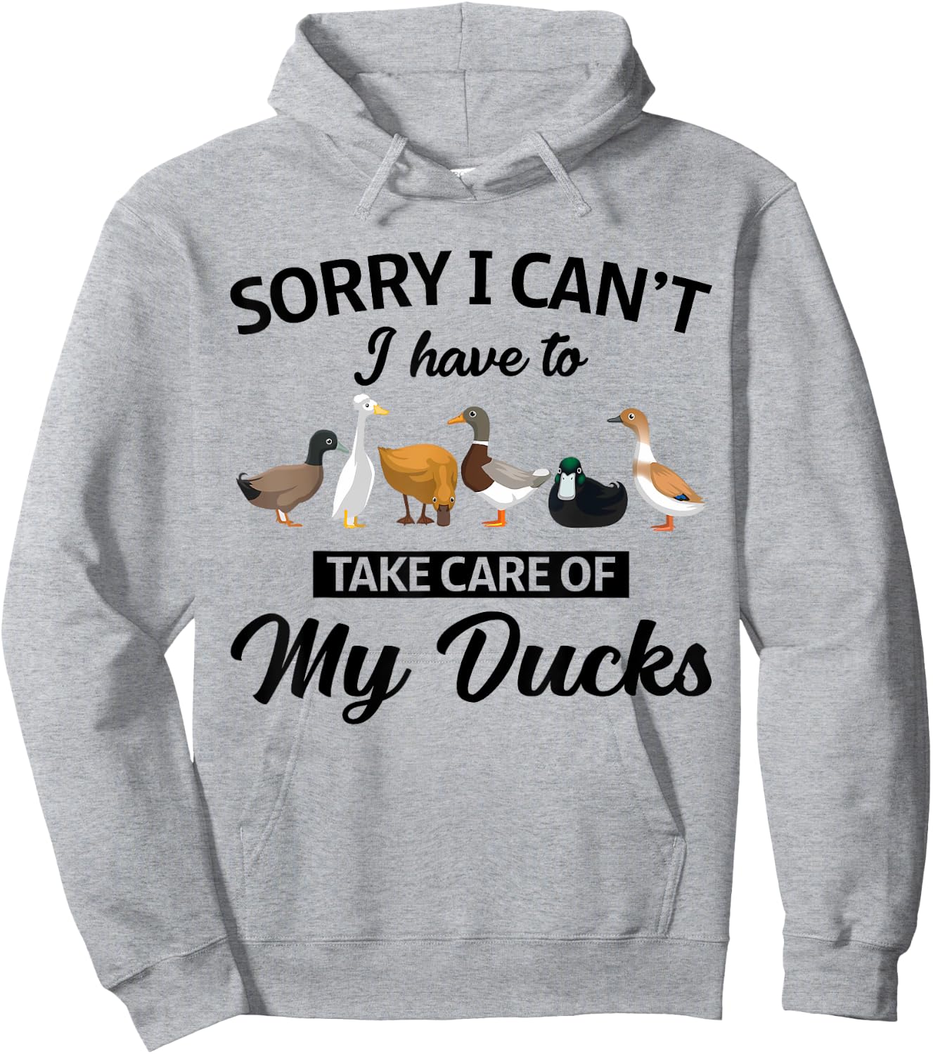 Sorry I Can't Have To Take Care Of My Ducks Funny Farmer Hoodie - Hoodie | Ash