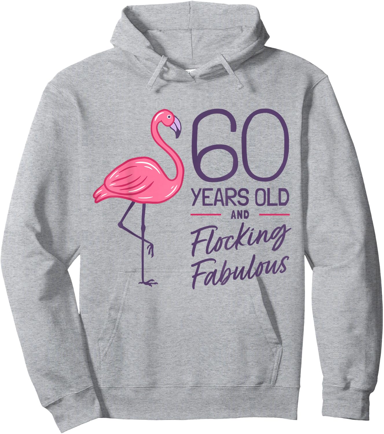 Flamingo Milestone 60 Years Flamingo 60th Birthday Hoodie - Hoodie | Ash