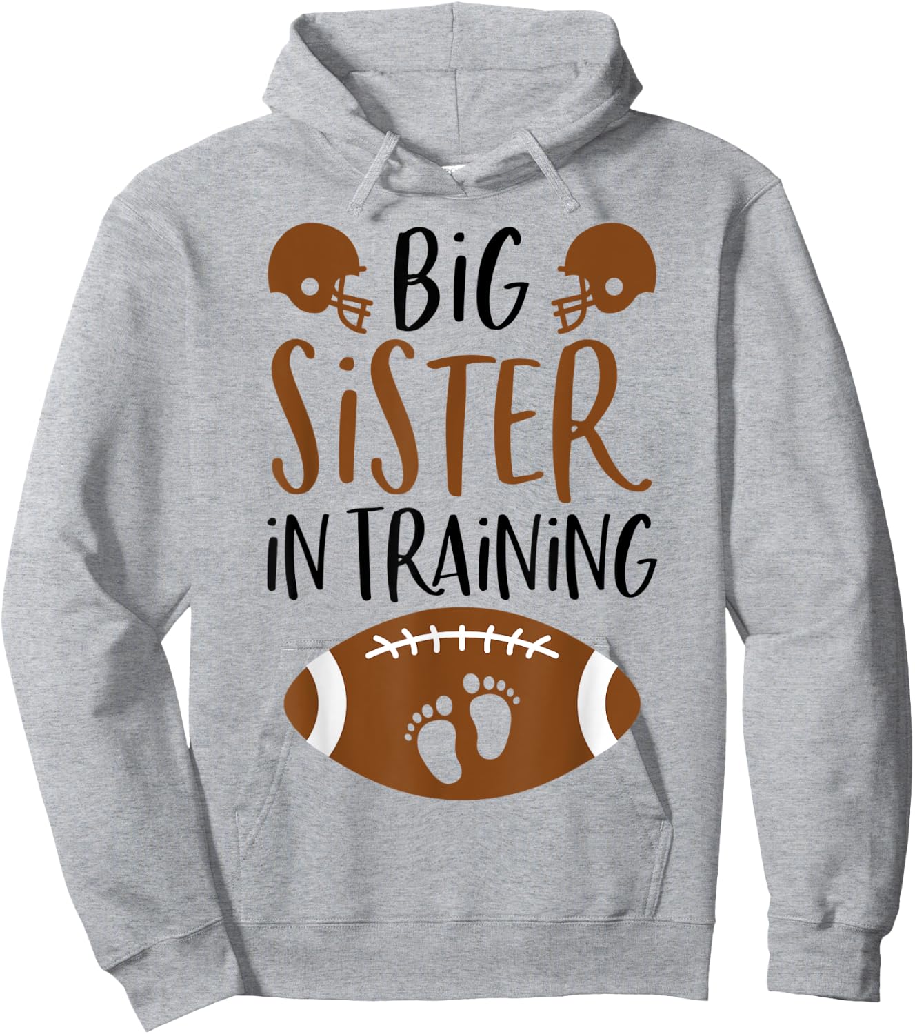 Big Sister in Training Fall Football Autumn Fall Pregnancy Hoodie - Hoodie | Ash