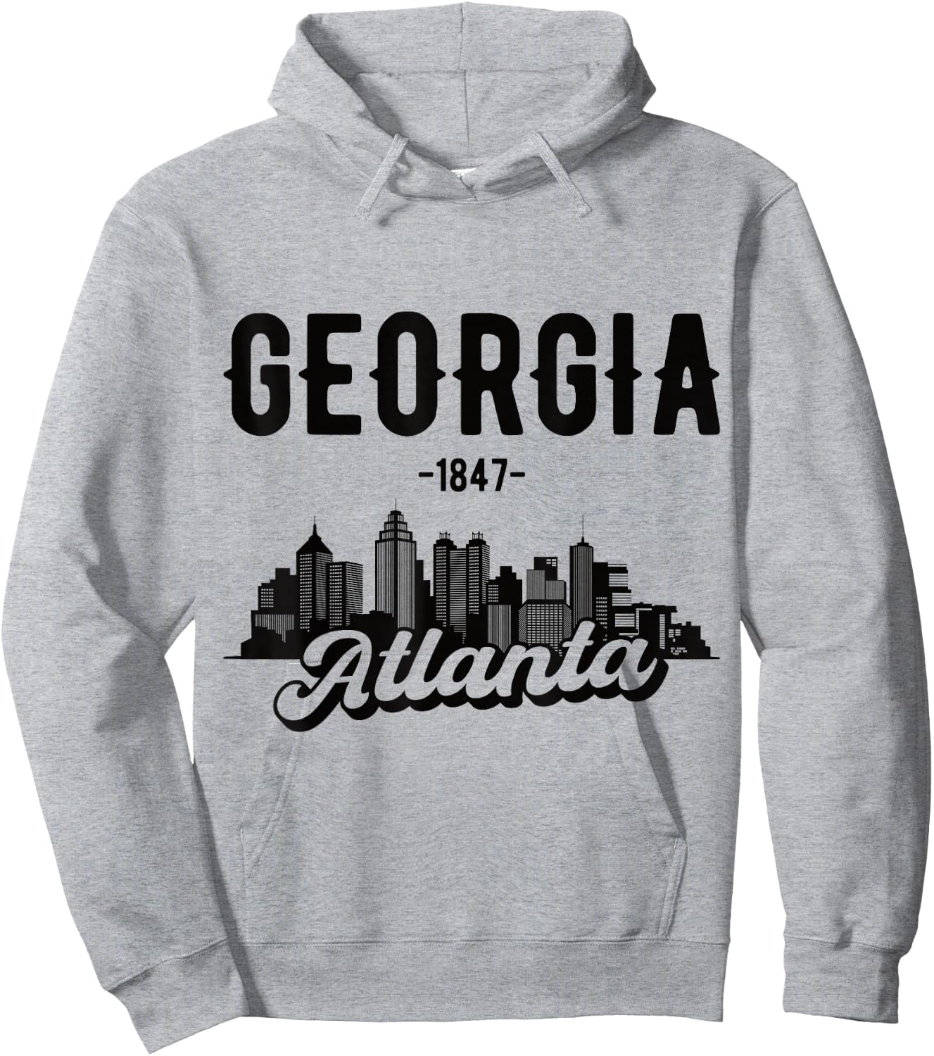 Atlanta Georgia Skyline Hoodie - Hoodie | Ash