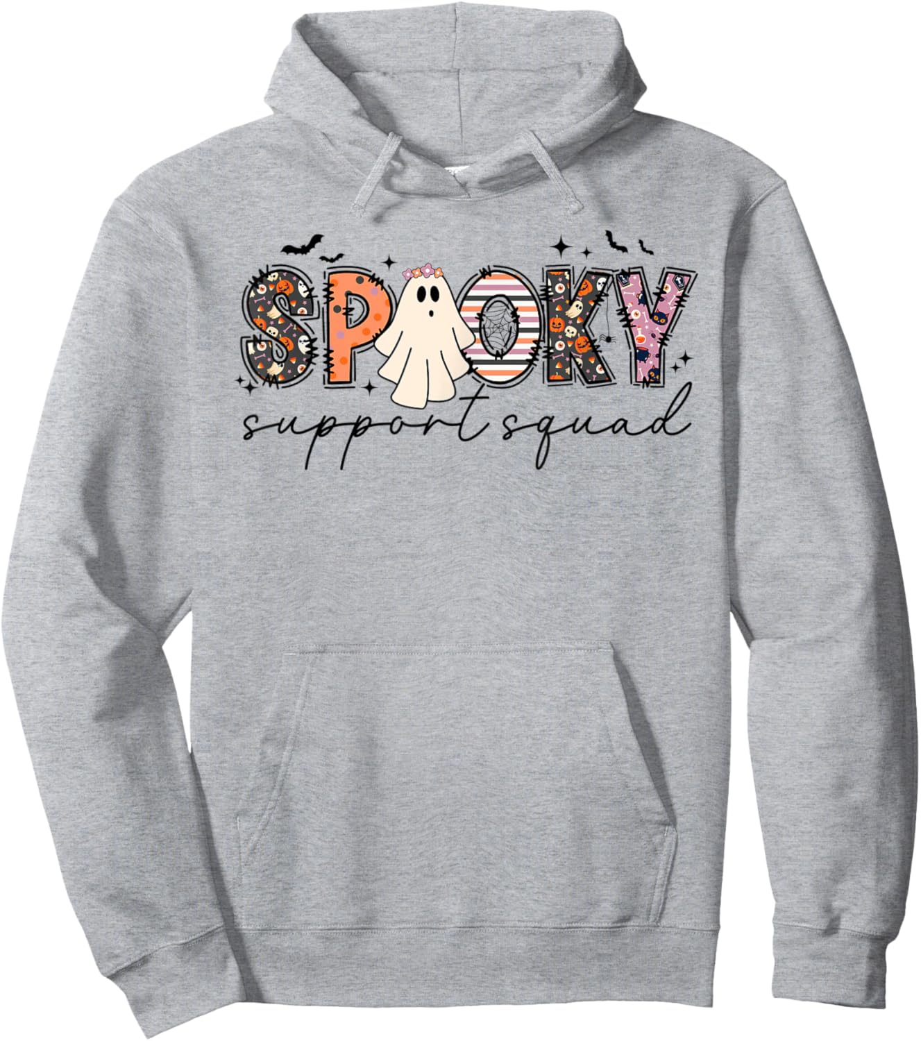 Spooky Support Squad Halloween School Office Staff Employees Hoodie - Hoodie | Ash