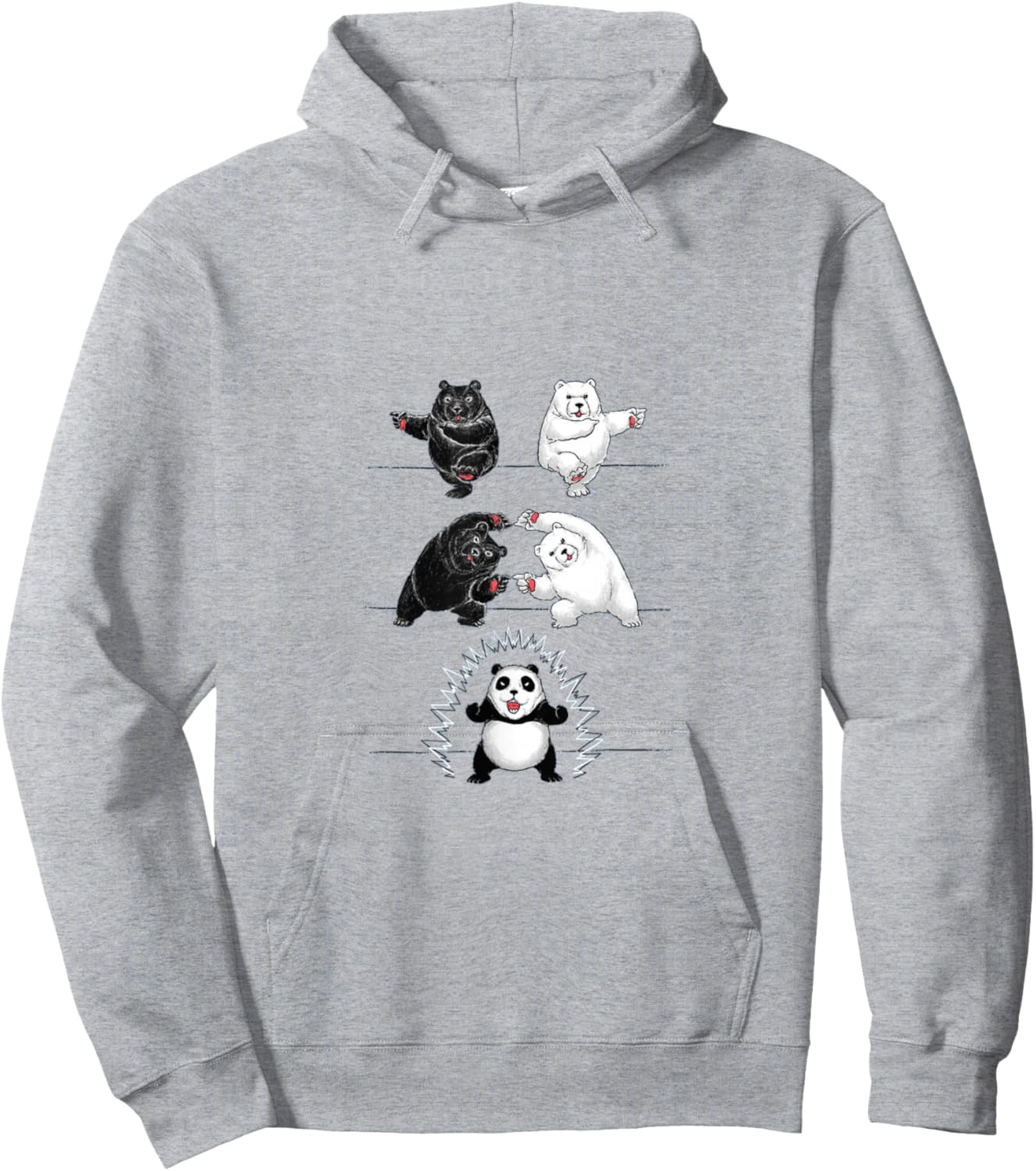 Panda Bear Giant Panda Fusion Dance Polar White Back Merge Hoodie - Hoodie | Ash