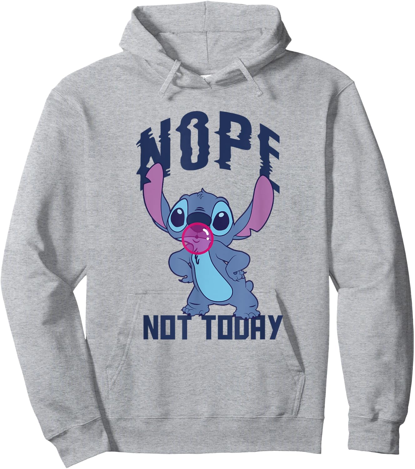 Disney Lilo & Stitch Nope Not Today Sassy Pose Chest Logo Hoodie - Hoodie | Ash