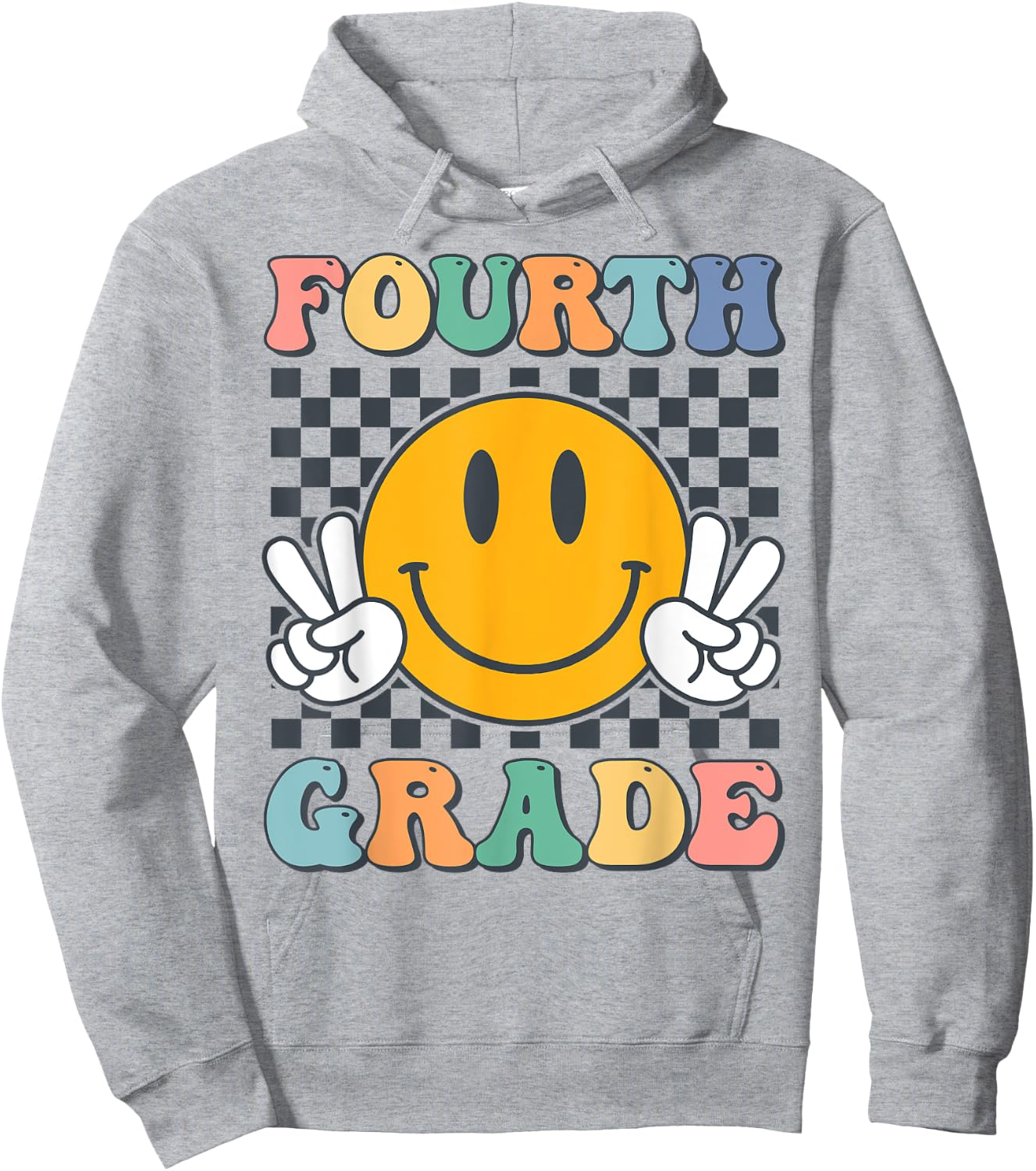 Fourth Grade Team Teachers Boys Girls Retro Smile 4th Grade Hoodie - Hoodie | Ash