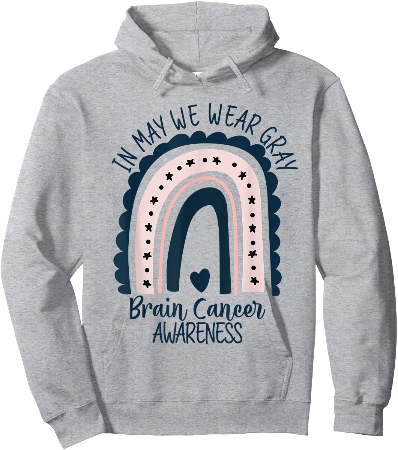 In May We Wear This Brain Cancer Awareness Grey Brain Cancer Hoodie - Hoodie | Ash