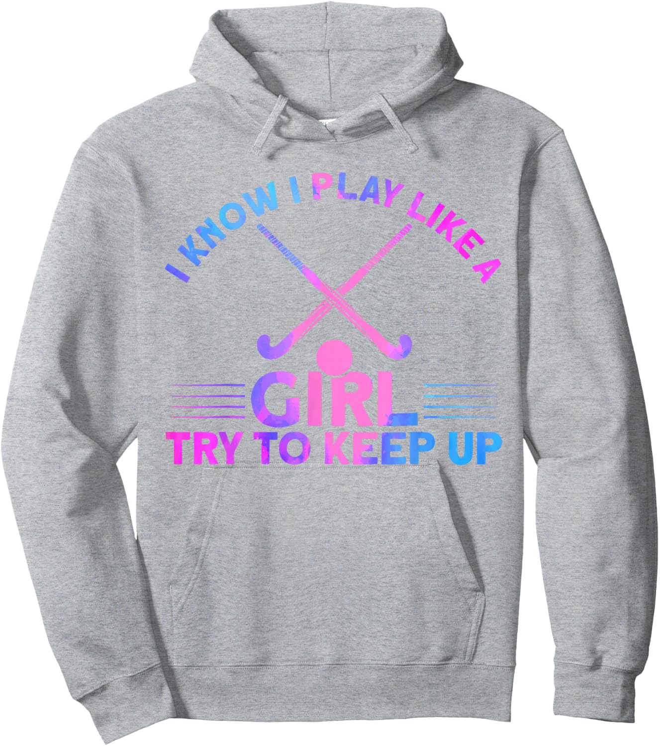 Field Hockey Watercolor I Play Like A Girl Hoodie - Hoodie | Ash