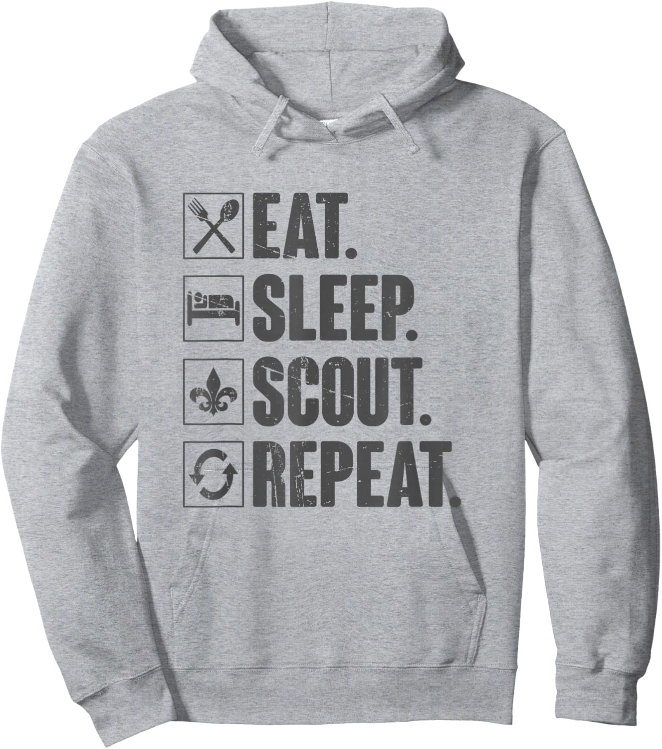 Eat Sleep Scout Repeat - Funny Scouting Lover Vintage Hoodie - Hoodie | Ash