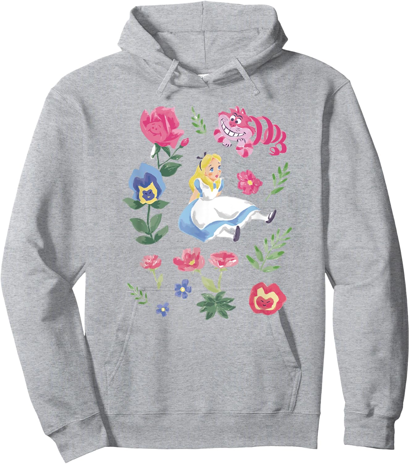 Disney Alice in Wonderland Alice Cheshire Cat Floral Hoodie - Hoodie | Ash