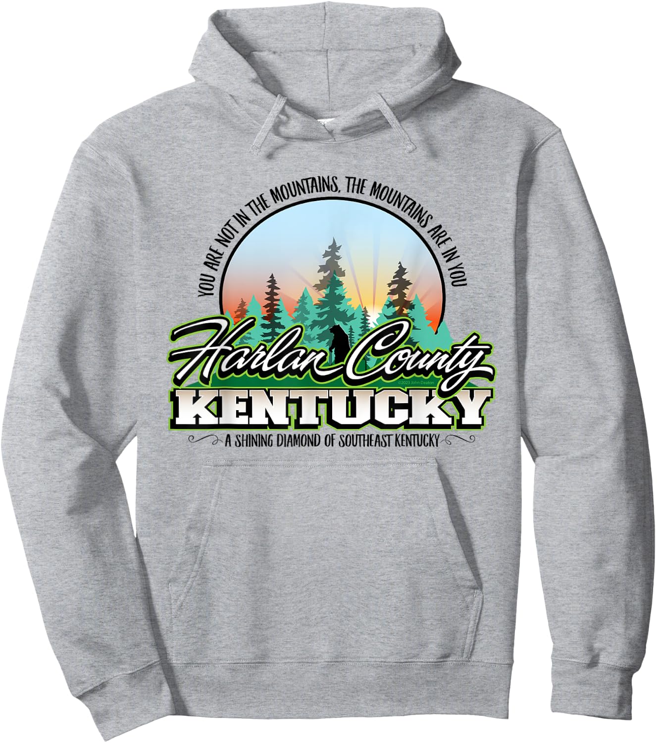 Harlan County Kentucky The Mountains Are In You Black Bear Hoodie - Hoodie | Ash