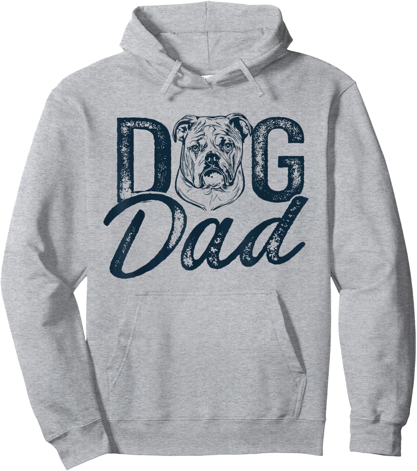 English Bulldog Dog Dad Hoodie - Hoodie | Ash