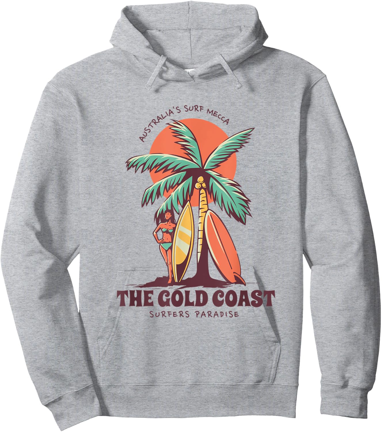 Surfers Paradise Gold Coast Australia Novelty Surfing Hoodie - Hoodie | Ash
