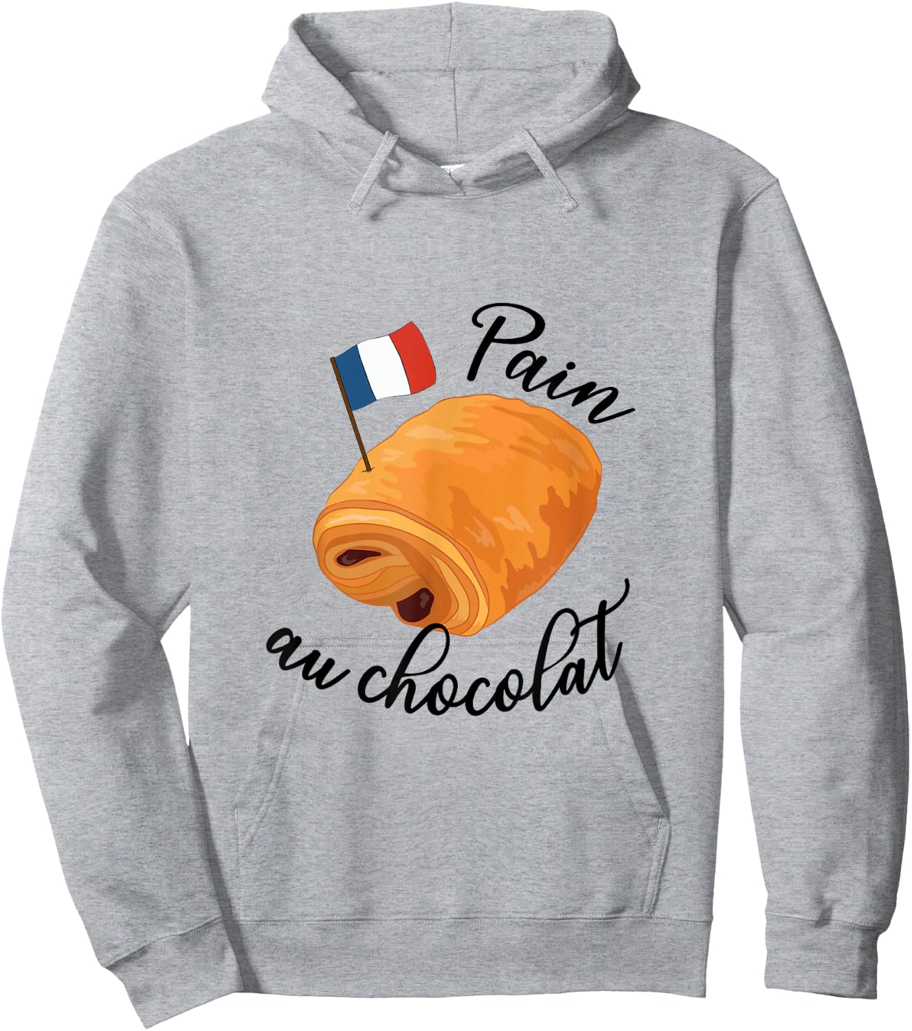 Pain Au Chocolat Funny French Food Pastry Lover Francophile Hoodie - Hoodie | Ash