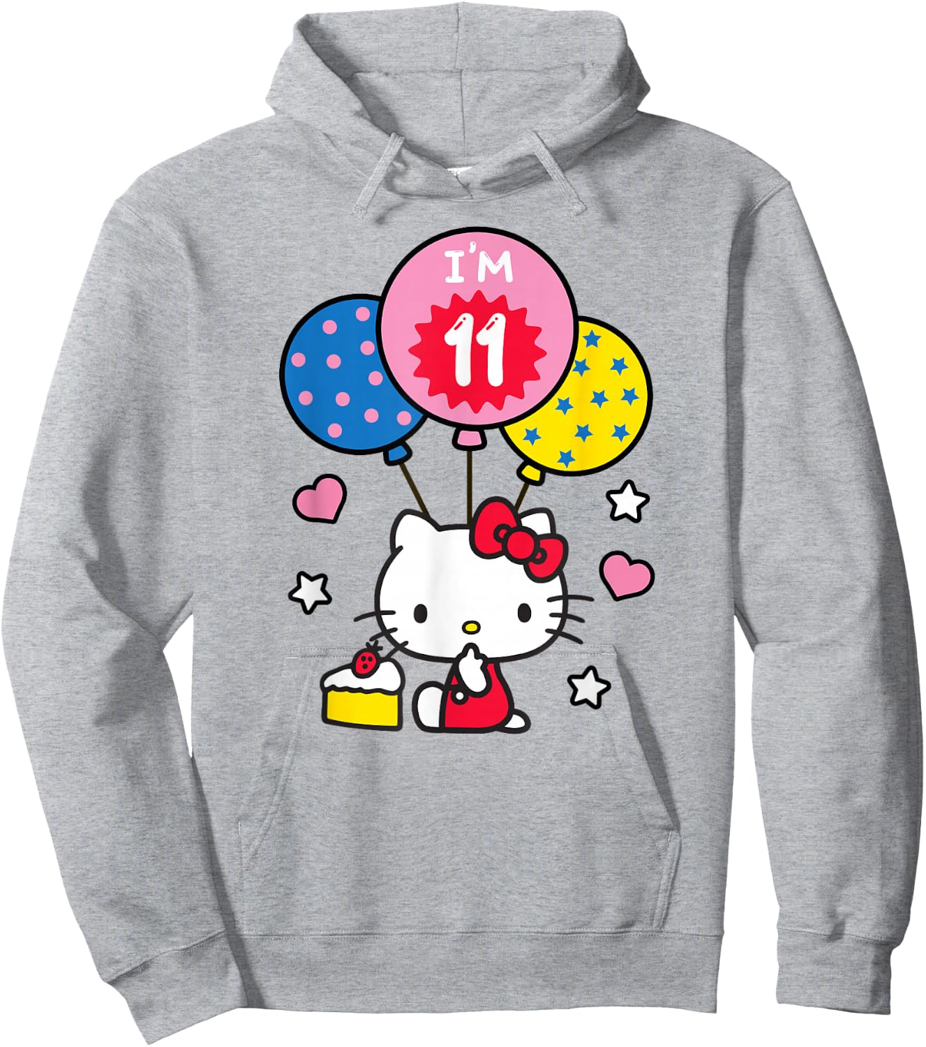 Hello Kitty I'm 11 Birthday Hoodie - Hoodie | Ash