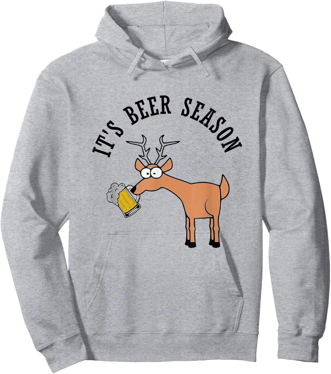 Its Beer Season and Deer Season Funny Hunting Pun Joke Hoodie - Hoodie | Ash