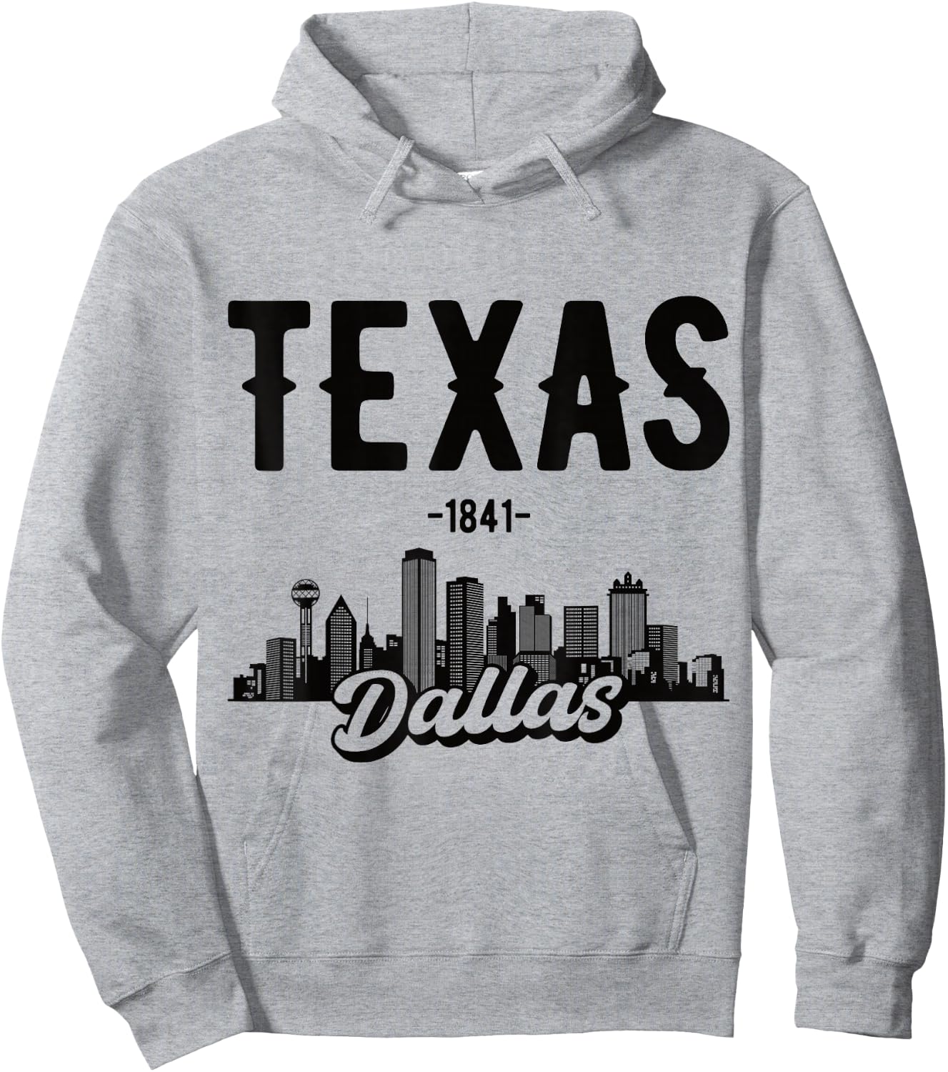 Dallas Texas Skyline Hoodie - Hoodie | Ash