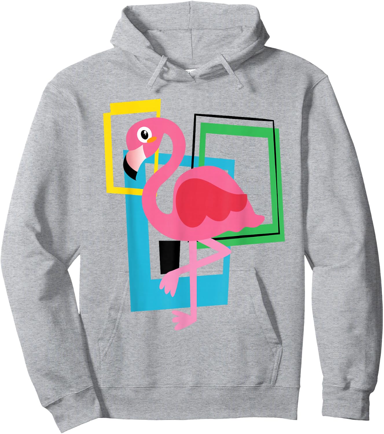 Midcentury Mid Century Pink Flamingo Retro Geometric Modern Hoodie - Hoodie | Ash