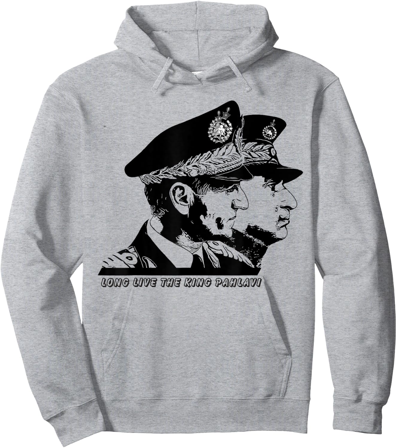 Iran Gilaki Co King Reza Shah and King Mohammad Reza Pahlavi Hoodie - Hoodie | Ash