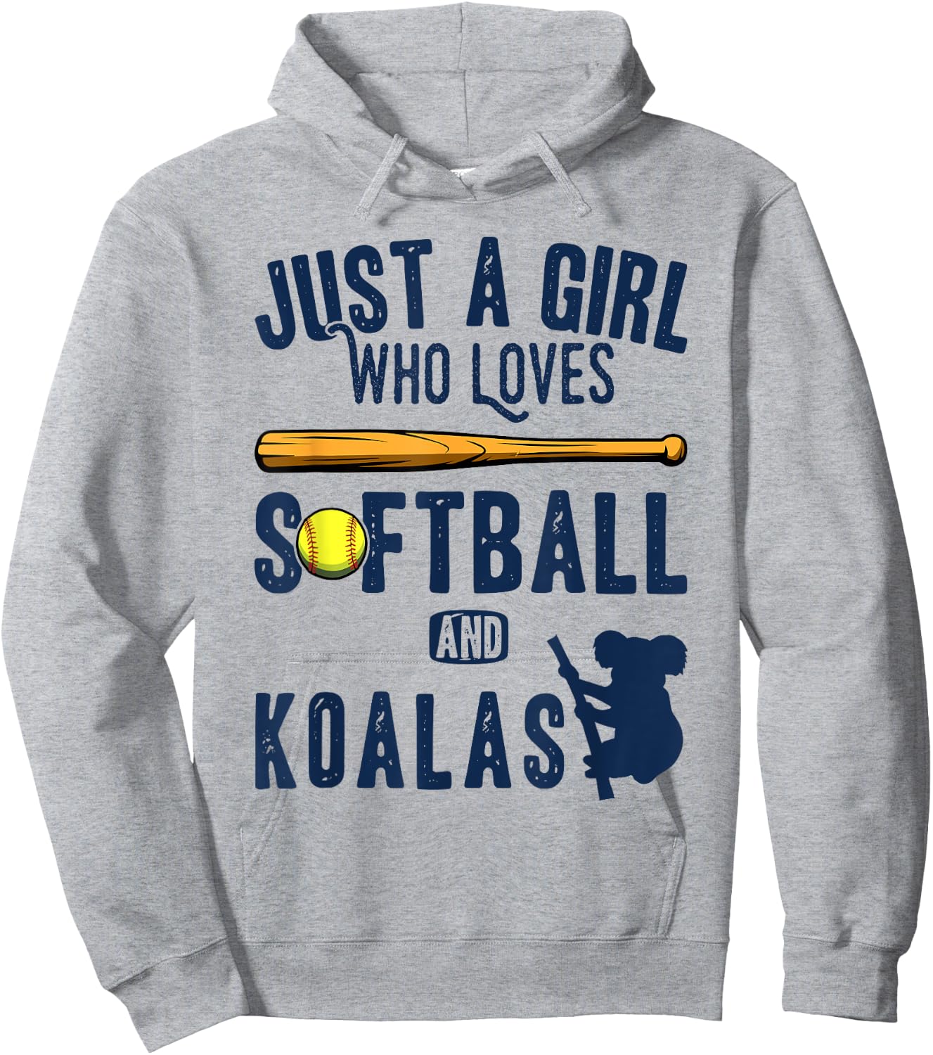 Just a girl who loves Koalas and softball kids funny saying Hoodie - Hoodie | Ash