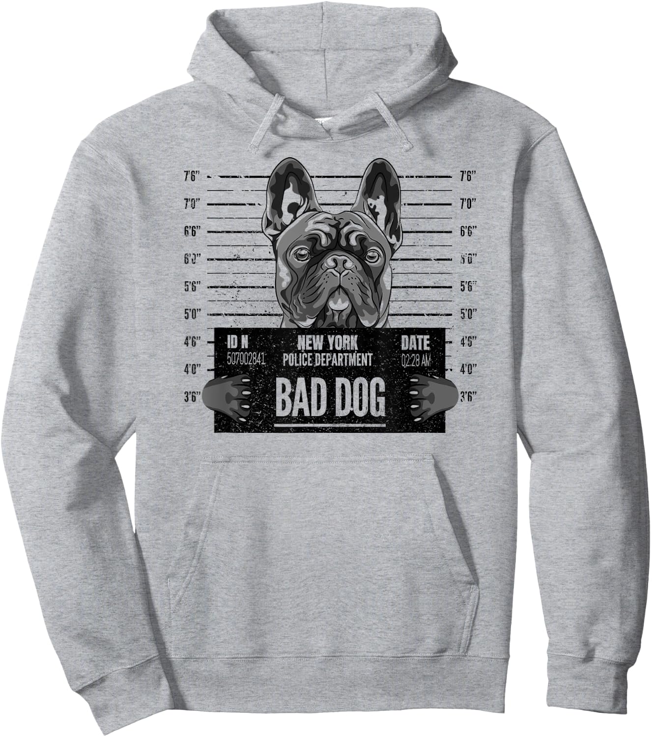 French Bulldog Bad Dog Jail Frenchie Dog Dad Frenchie Mom Women Girls Kids Hoodie - Hoodie | Ash